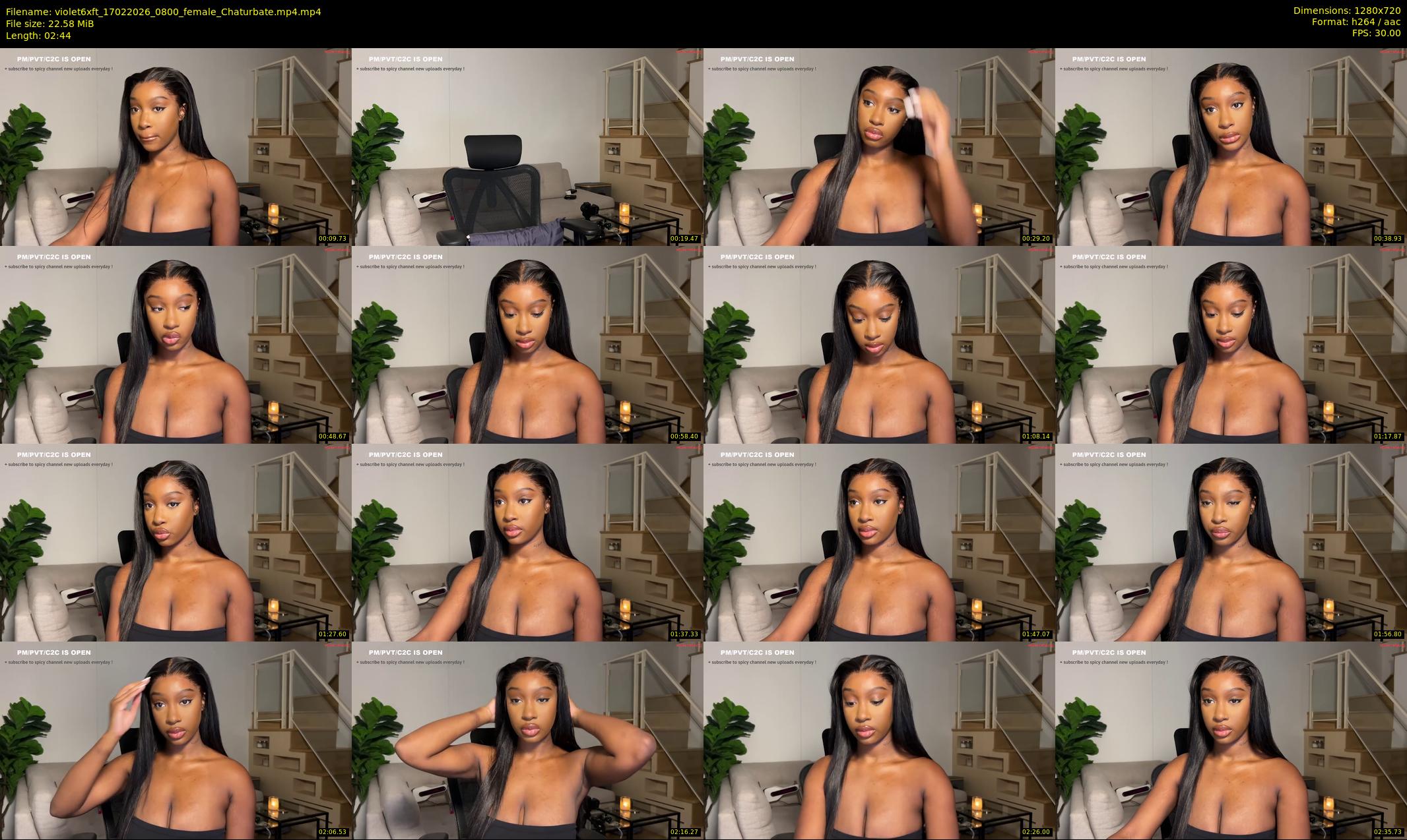 violet6xft — 3 minute Chaturbate female cam show recording, 720p, Feb 17, 2026