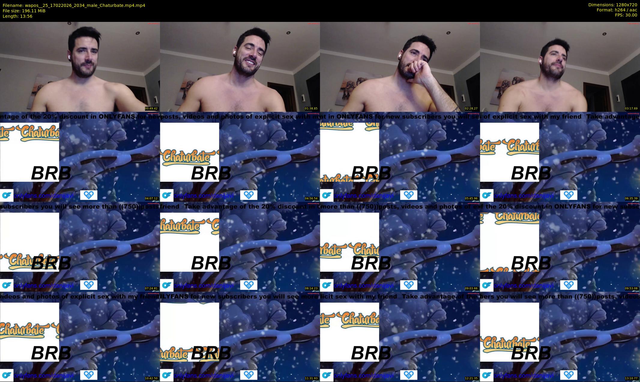 wapos__25 — 14 minute Chaturbate male cam show recording, 720p, Feb 17, 2026