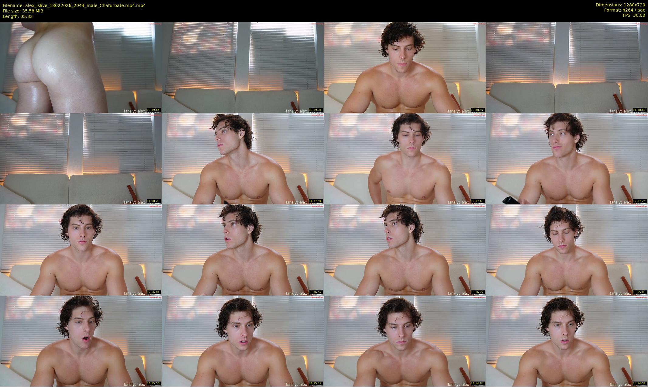 alex_islive — 6 minute Chaturbate male cam show recording, 720p, Feb 18, 2026