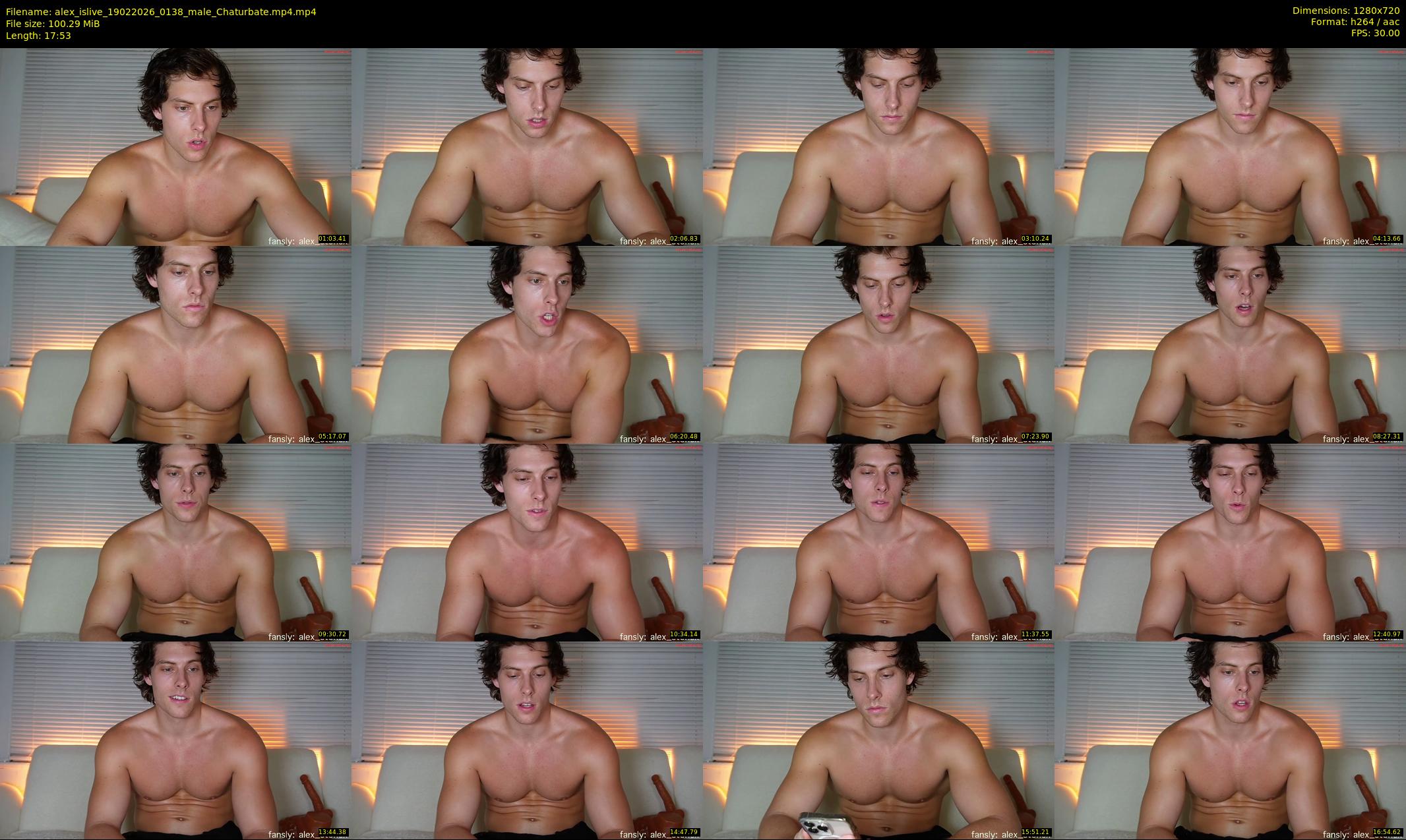 alex_islive — 18 minute Chaturbate male cam show recording, 720p, Feb 19, 2026