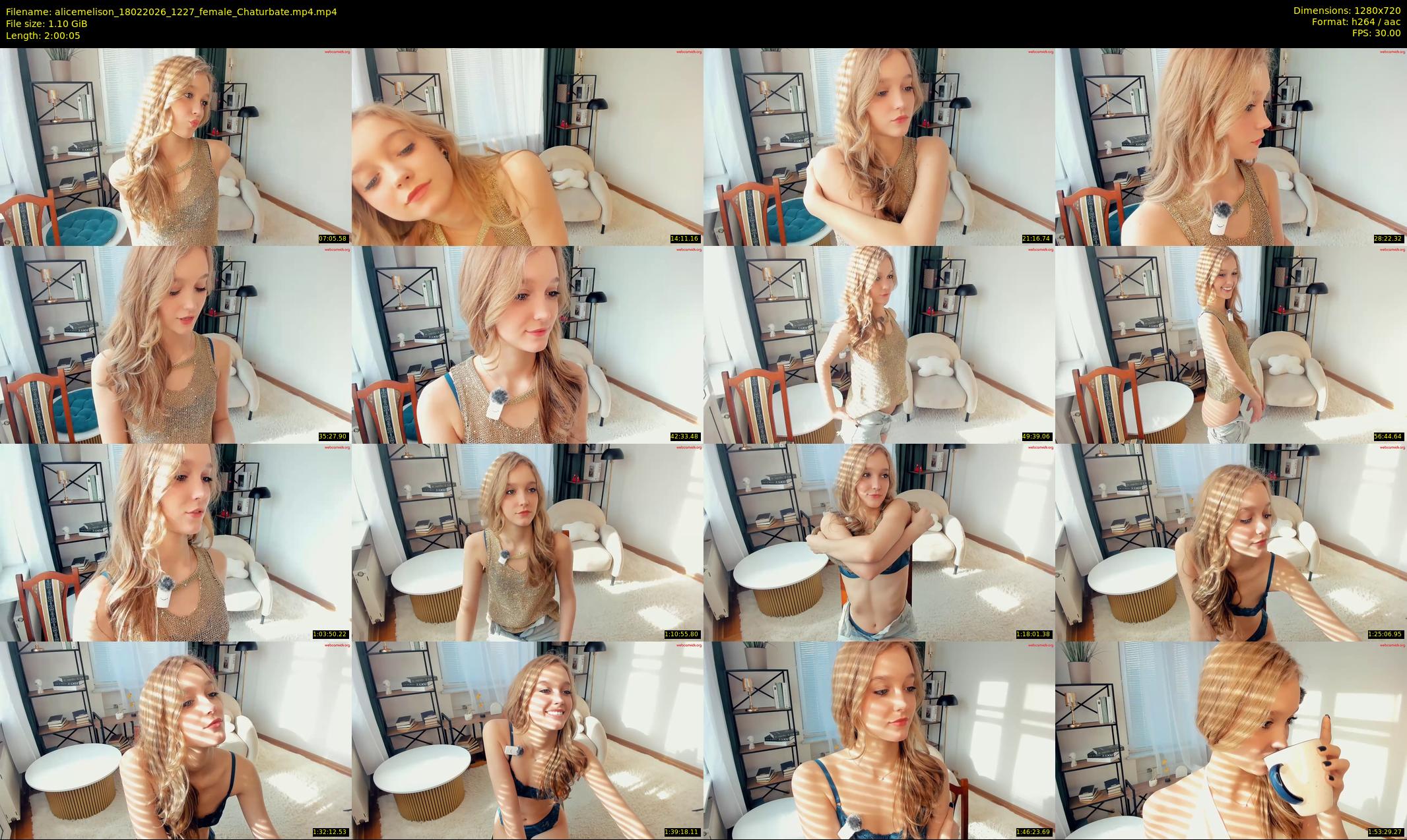 alicemelison — 121 minute Chaturbate female cam show recording, 720p, Feb 18, 2026