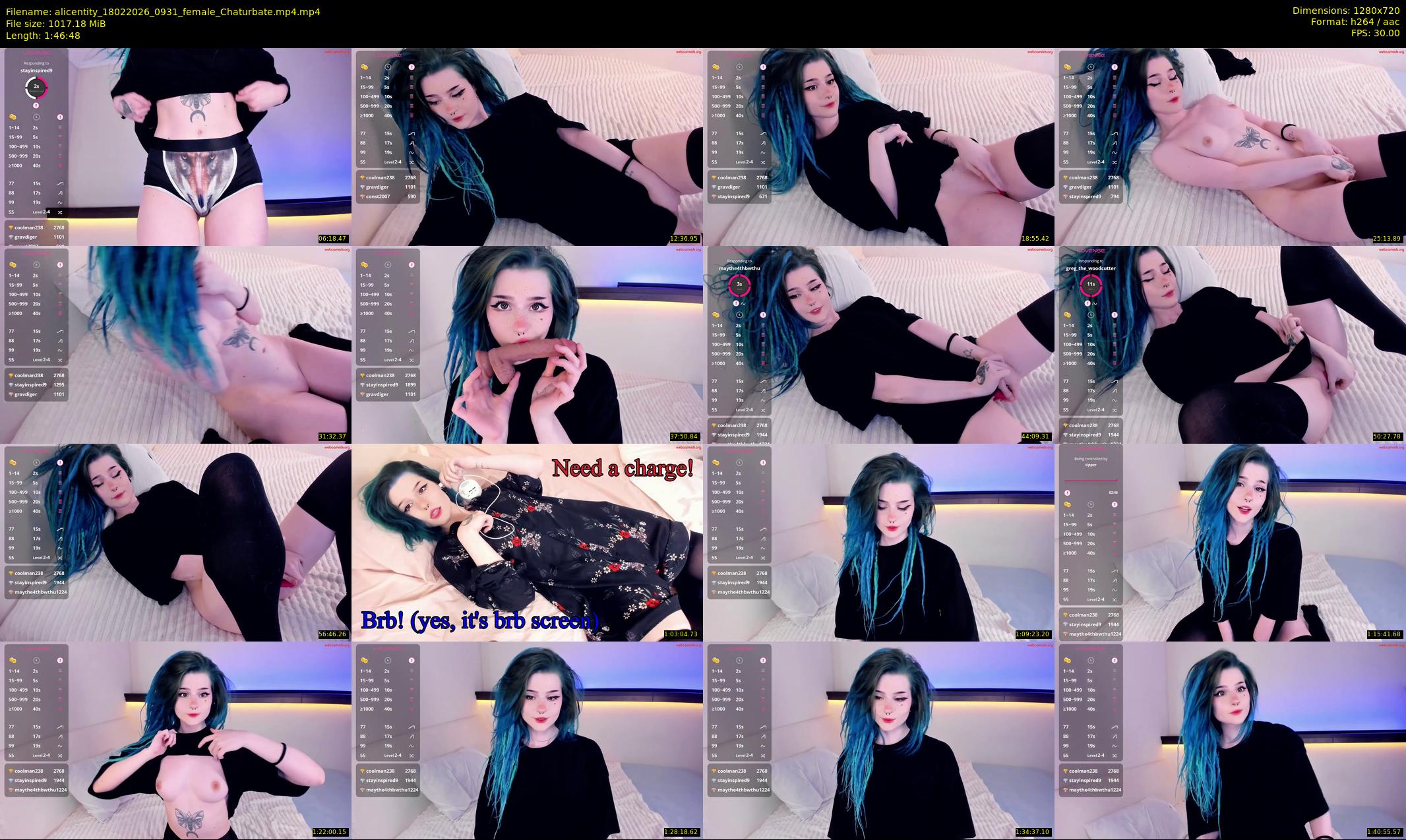 alicentity — 107 minute Chaturbate female cam show recording, 720p, Feb 18, 2026