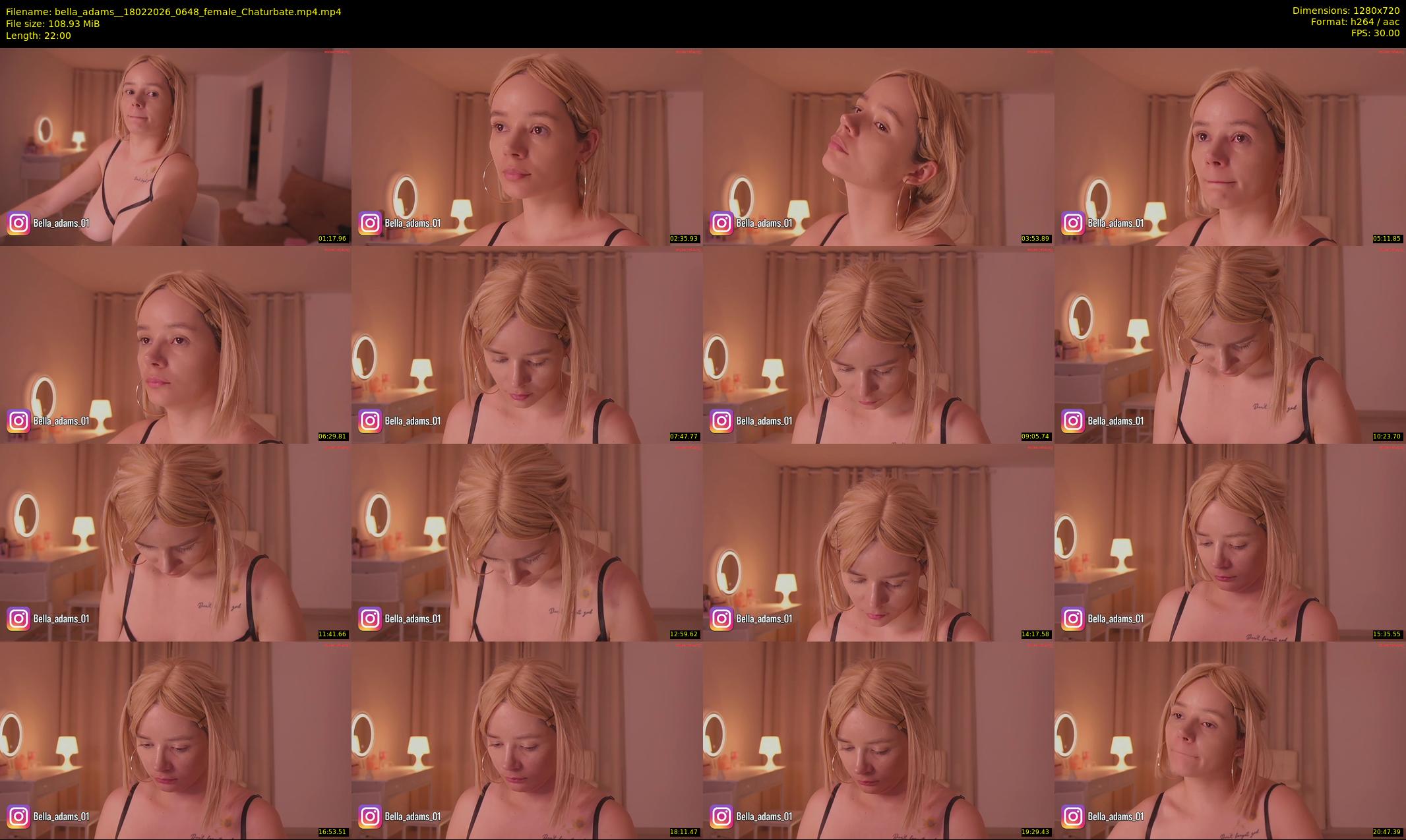 bella_adams_ — 22 minute Chaturbate female cam show recording, 720p, Feb 18, 2026