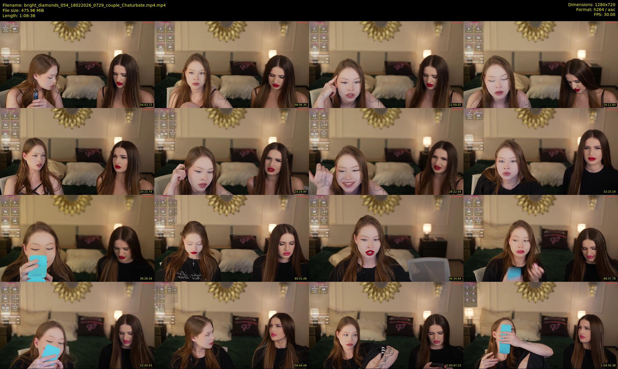 bright_diamonds_054 — 69 minute Chaturbate couple cam show recording, 720p, Feb 18, 2026