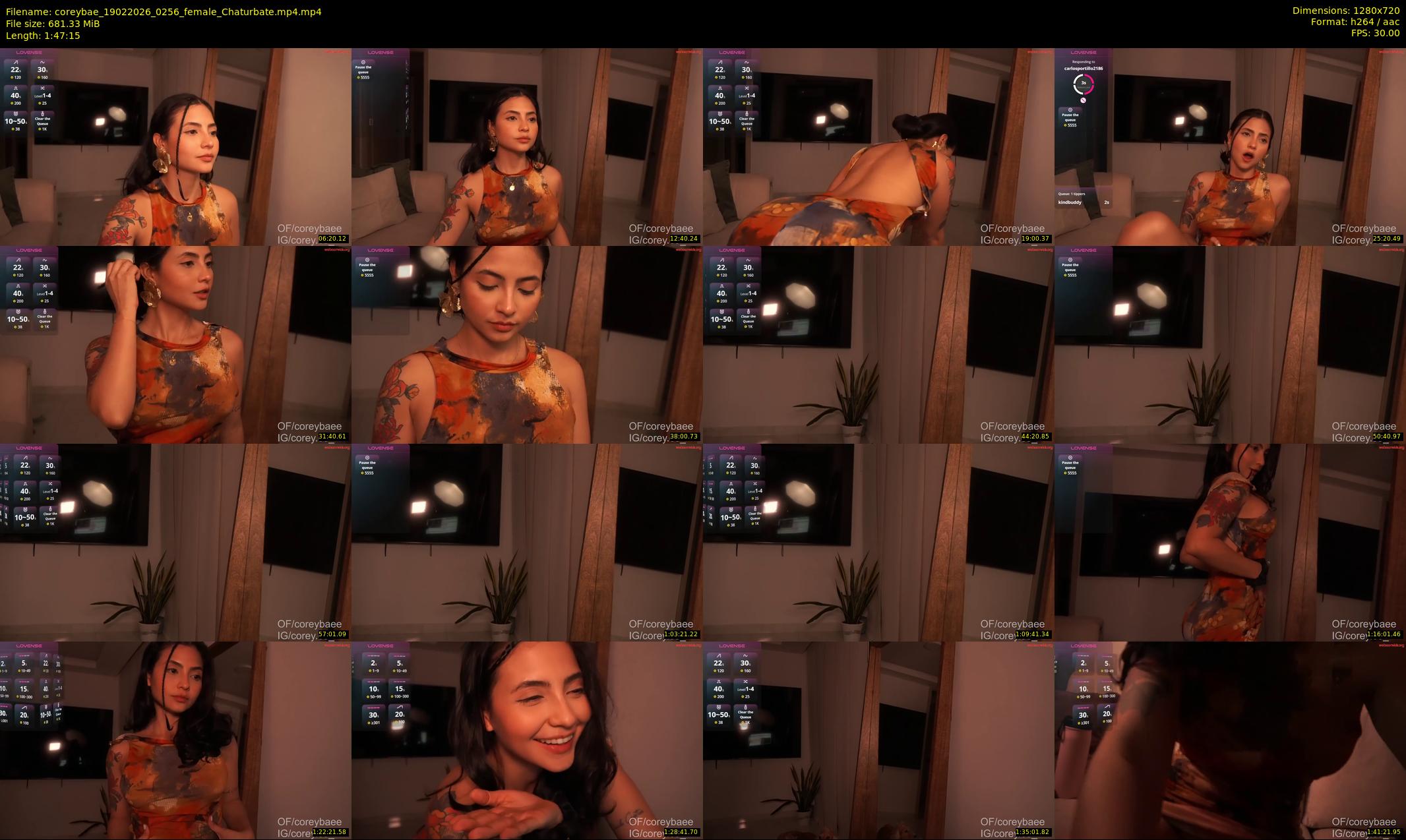 coreybae — 108 minute Chaturbate female cam show recording, 720p, Feb 19, 2026