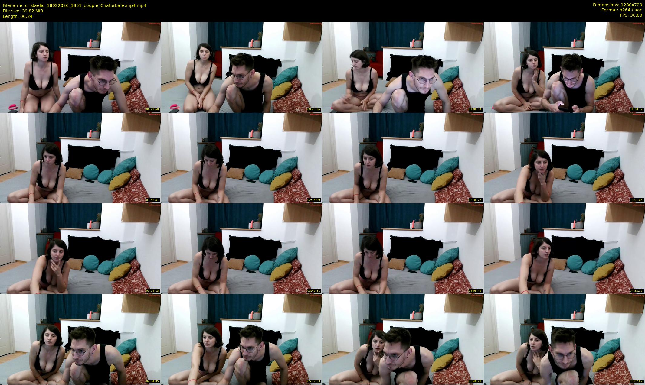 cristaelio — 7 minute Chaturbate couple cam show recording, 720p, Feb 18, 2026