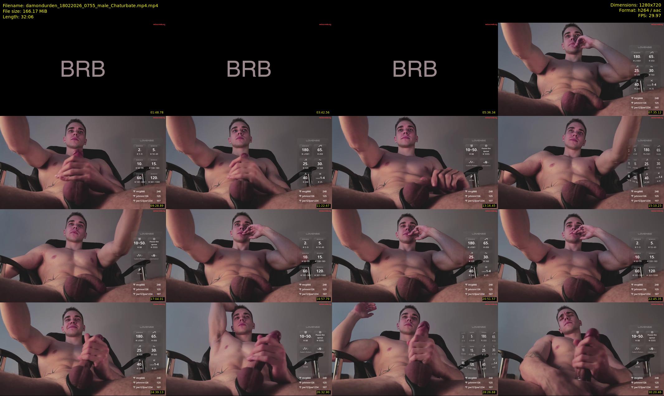 damondurden — 33 minute Chaturbate male cam show recording, 720p, Feb 18, 2026