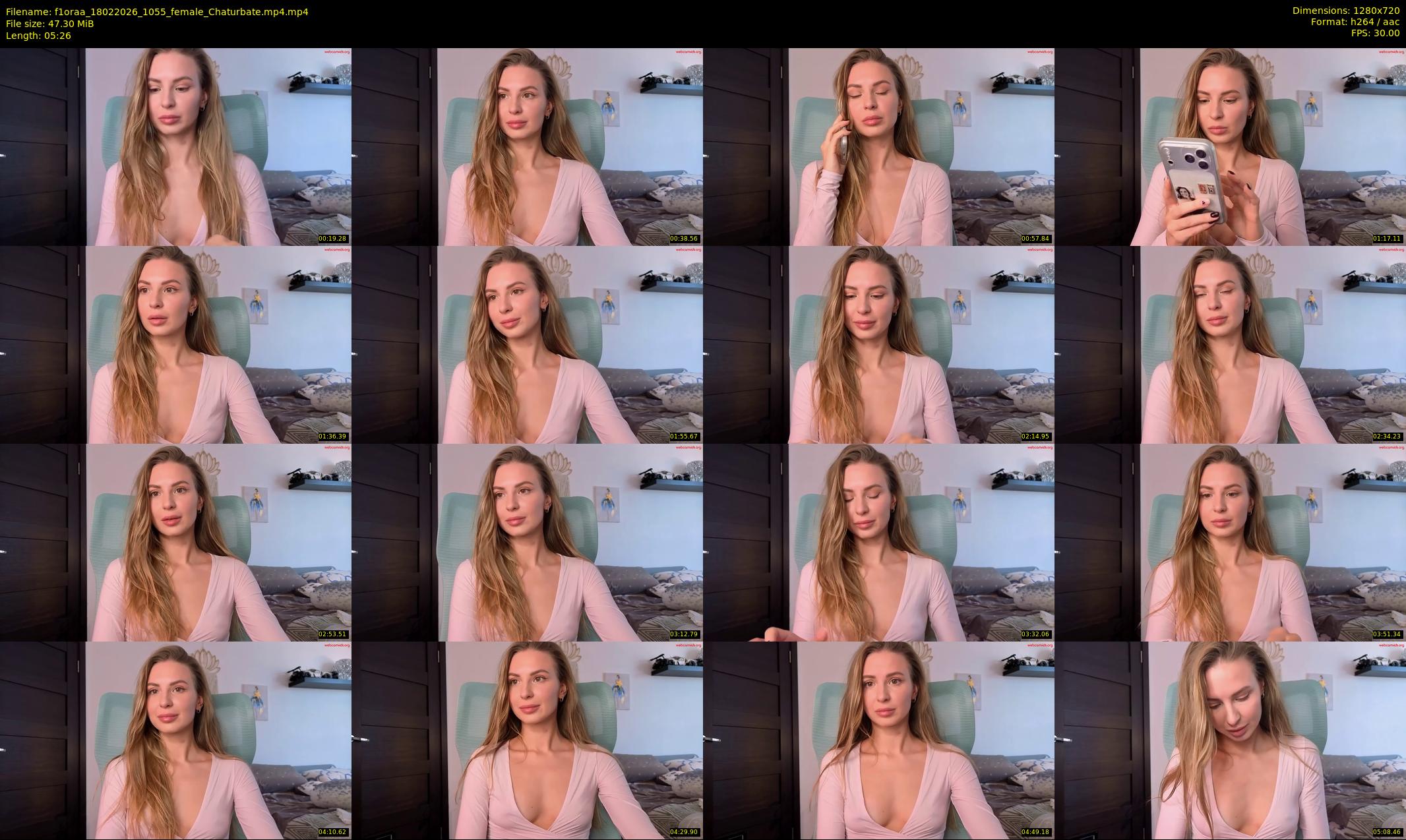 f1oraa — 6 minute Chaturbate female cam show recording, 720p, Feb 18, 2026