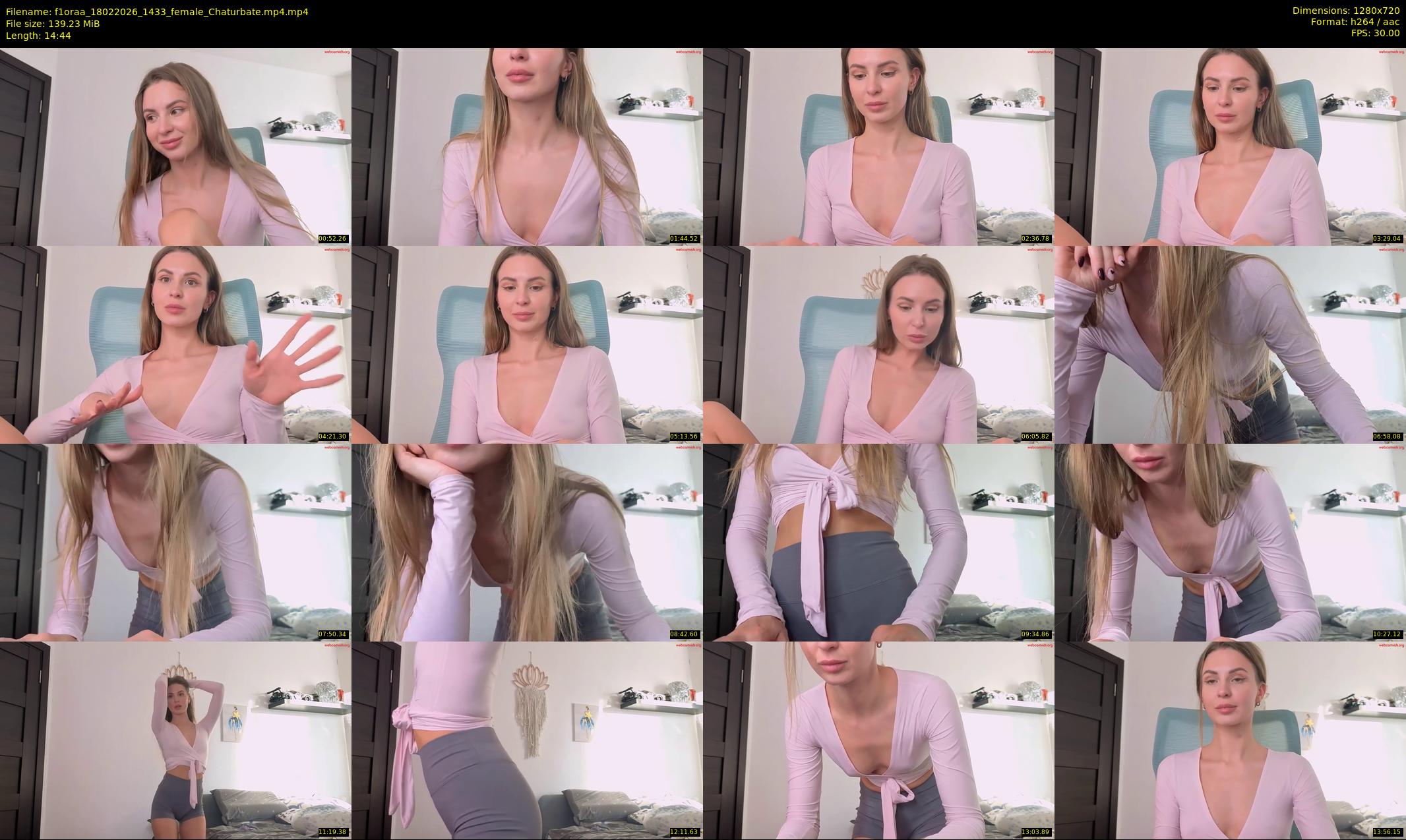 f1oraa — 15 minute Chaturbate female cam show recording, 720p, Feb 18, 2026