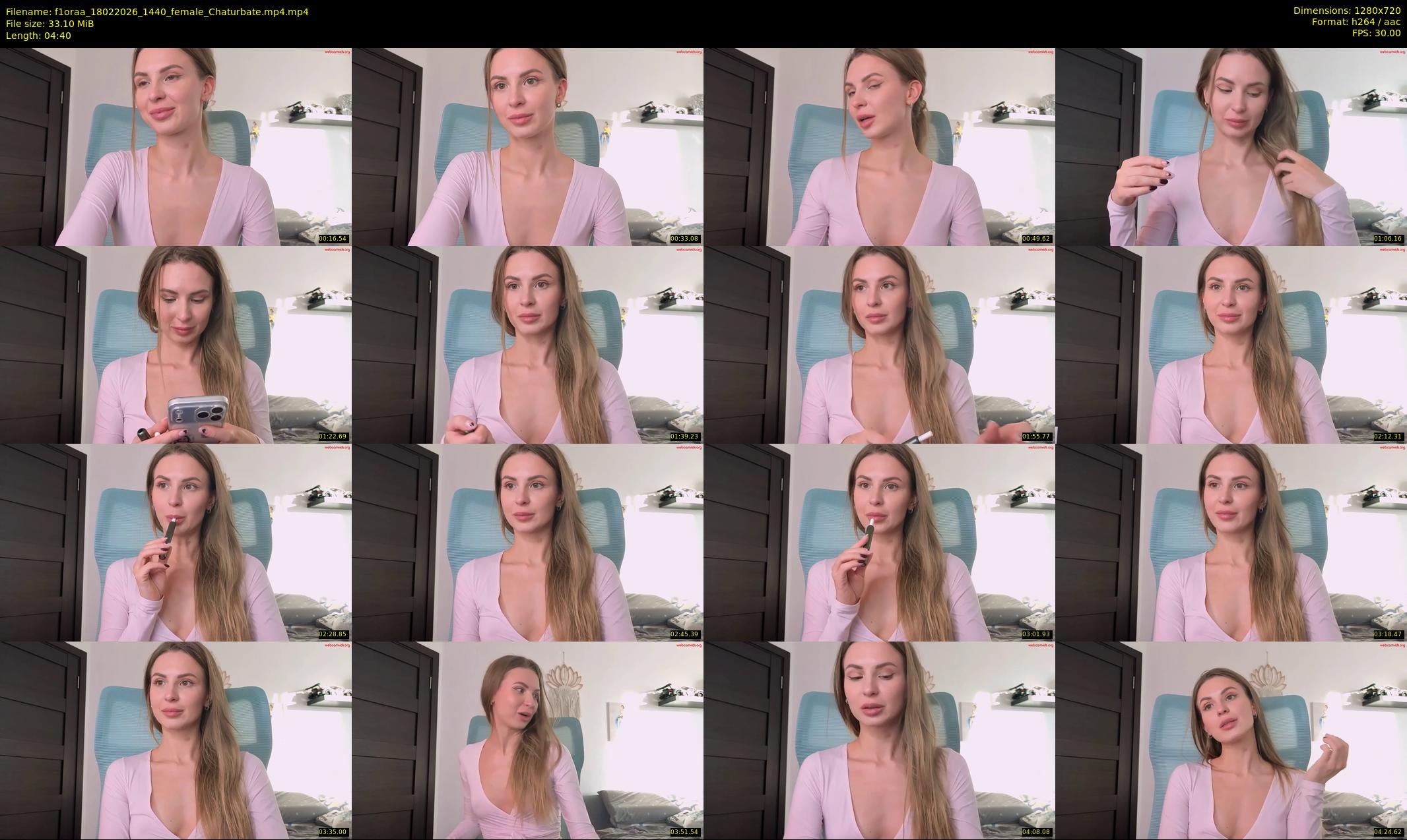 f1oraa — 5 minute Chaturbate female cam show recording, 720p, Feb 18, 2026
