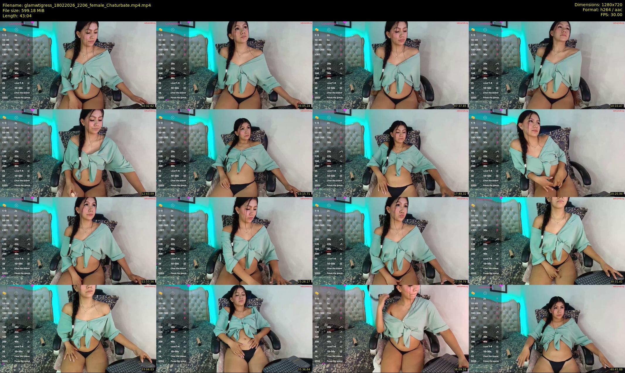 glamwtigress — 44 minute Chaturbate female cam show recording, 720p, Feb 18, 2026