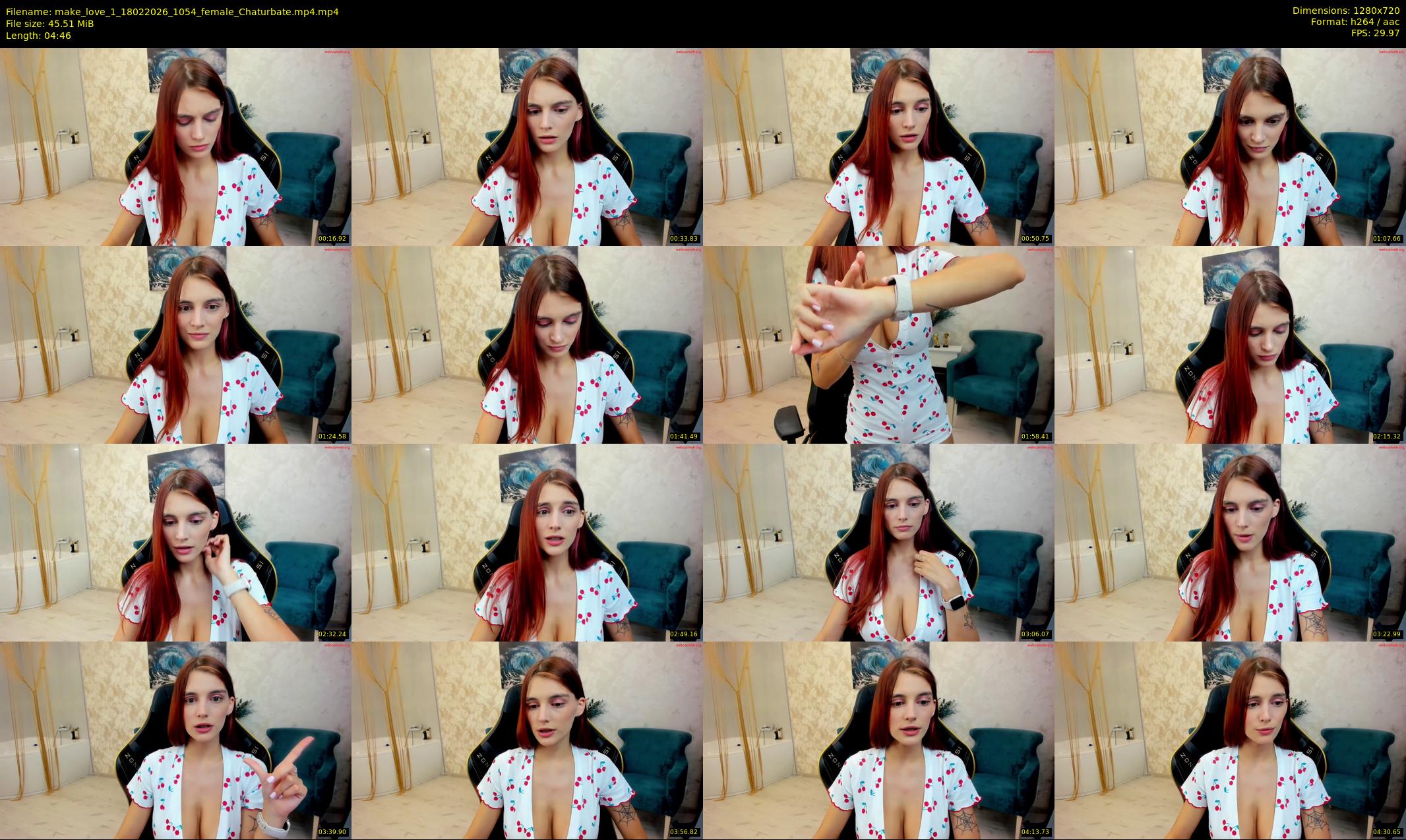 make_love_1 — 5 minute Chaturbate female cam show recording, 720p, Feb 18, 2026