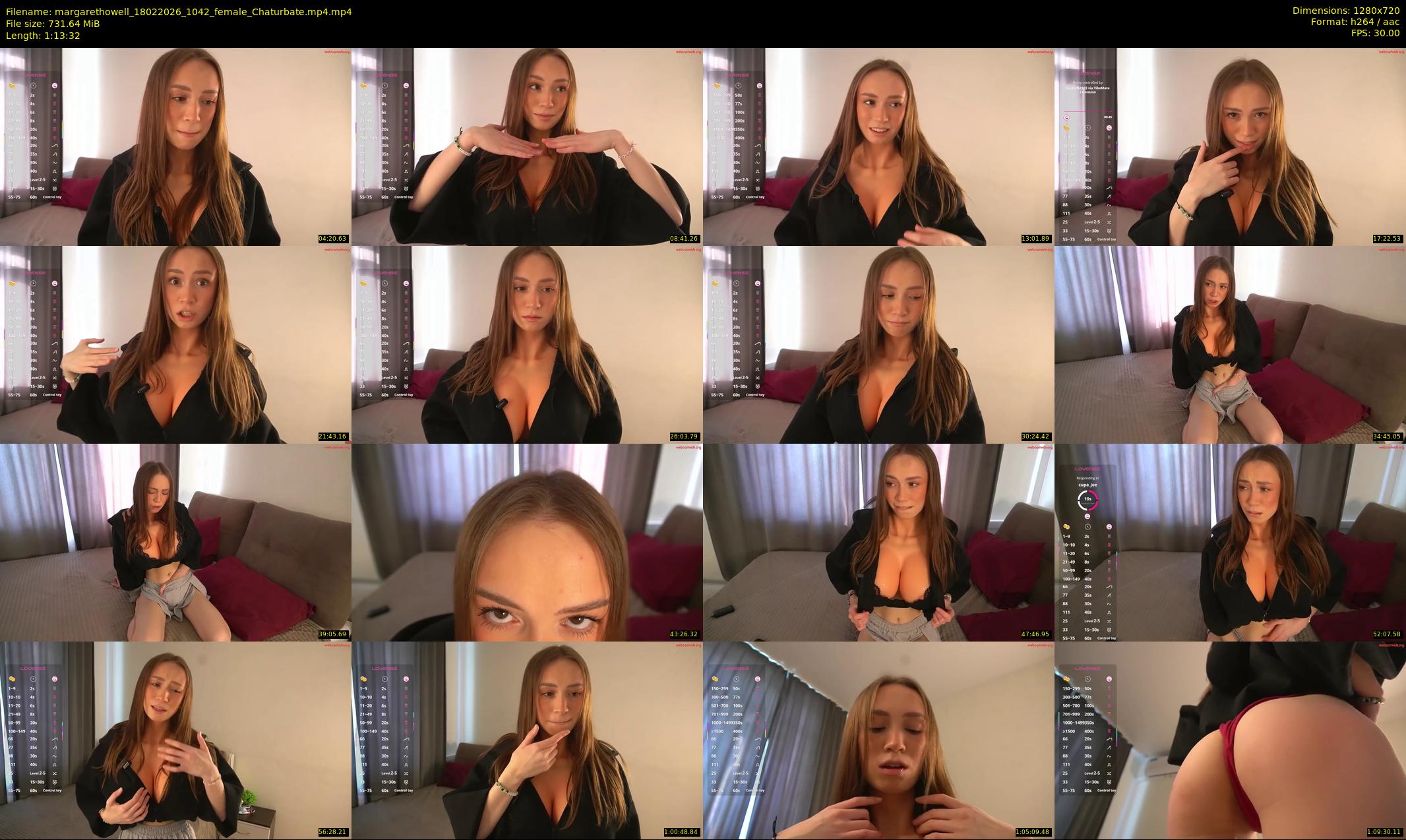 margarethowell — 74 minute Chaturbate female cam show recording, 720p, Feb 18, 2026