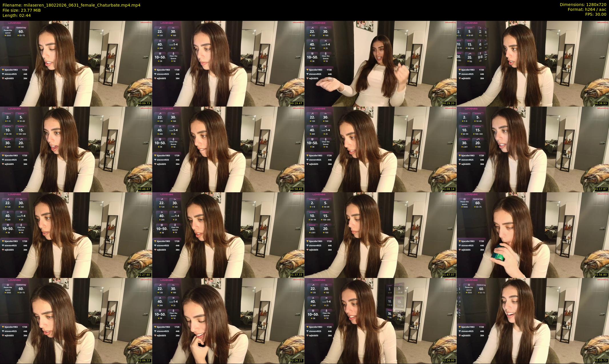 milaseren — 3 minute Chaturbate female cam show recording, 720p, Feb 18, 2026