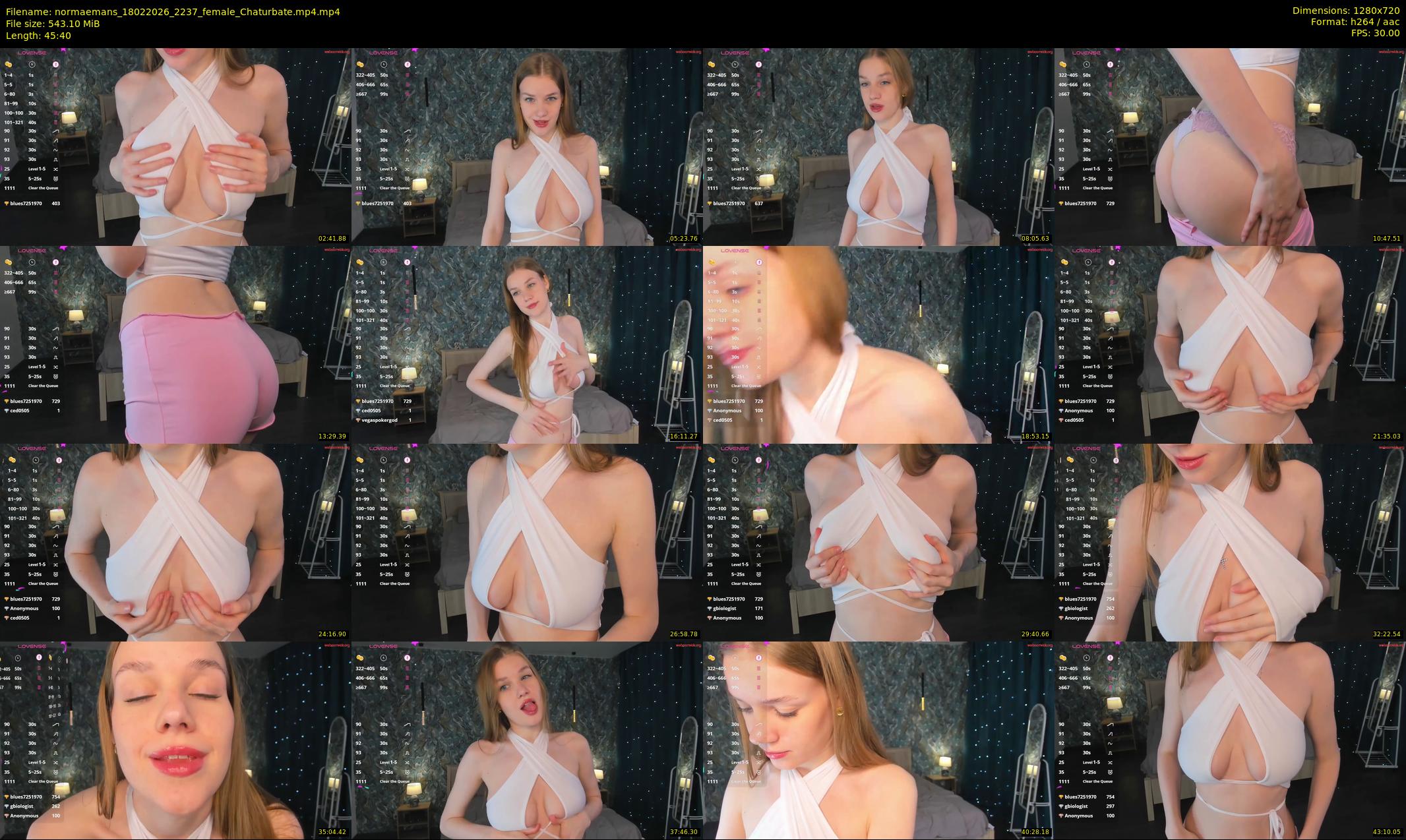 normaemans — 46 minute Chaturbate female cam show recording, 720p, Feb 18, 2026