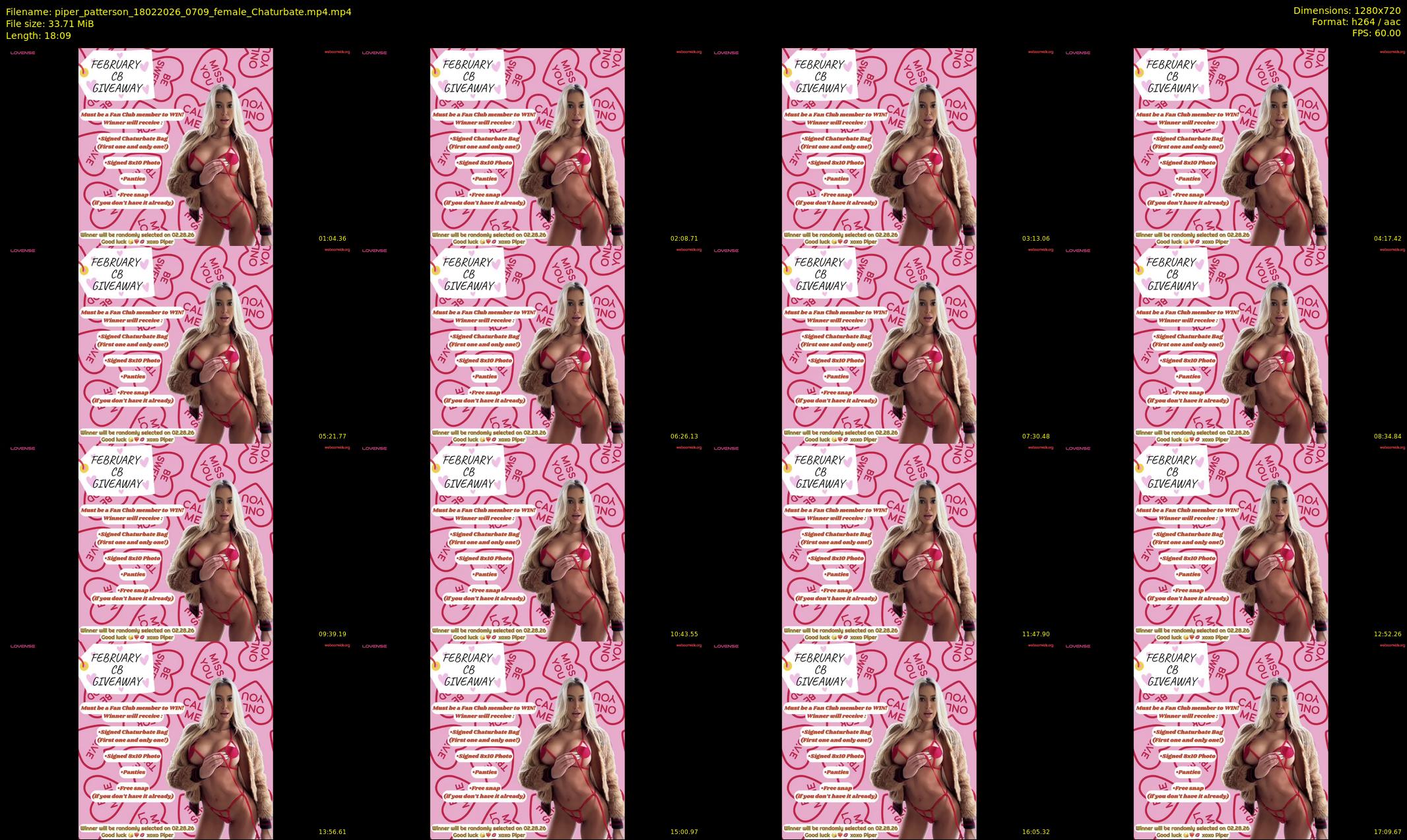 piper_patterson — 19 minute Chaturbate female cam show recording, 720p, Feb 18, 2026