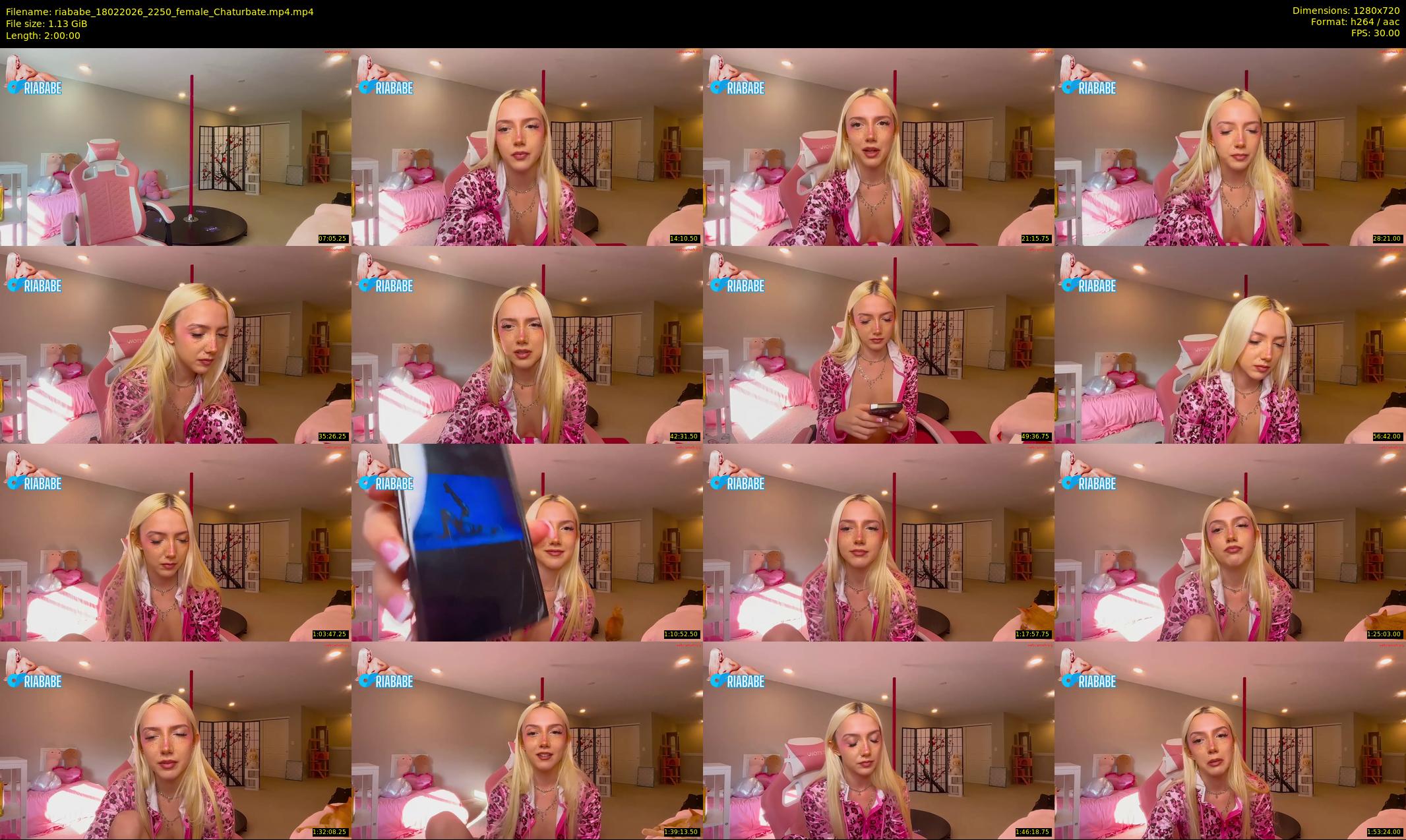 riababe — 120 minute Chaturbate female cam show recording, 720p, Feb 18, 2026
