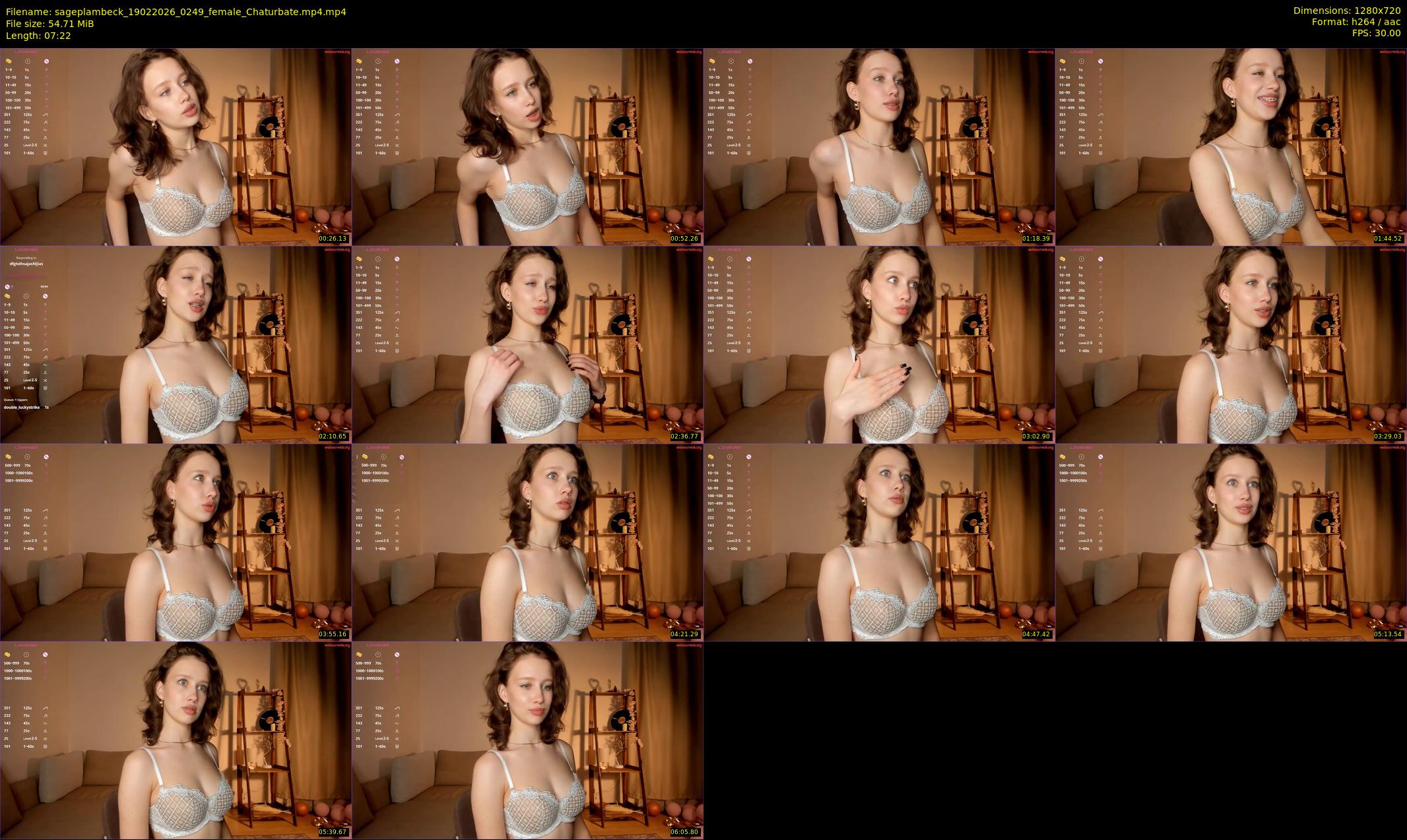sageplambeck — 8 minute Chaturbate female cam show recording, 720p, Feb 19, 2026
