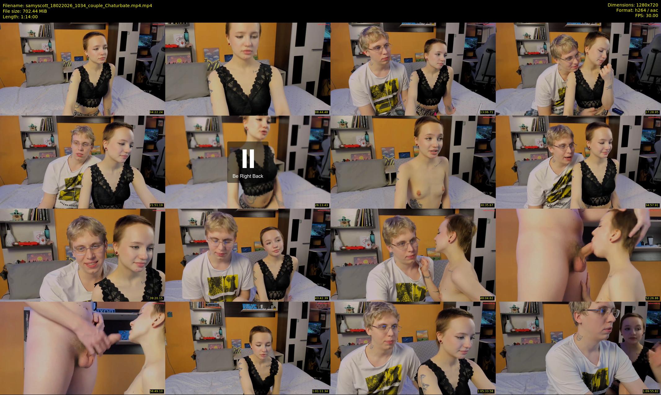 samyscott — 74 minute Chaturbate couple cam show recording, 720p, Feb 18, 2026