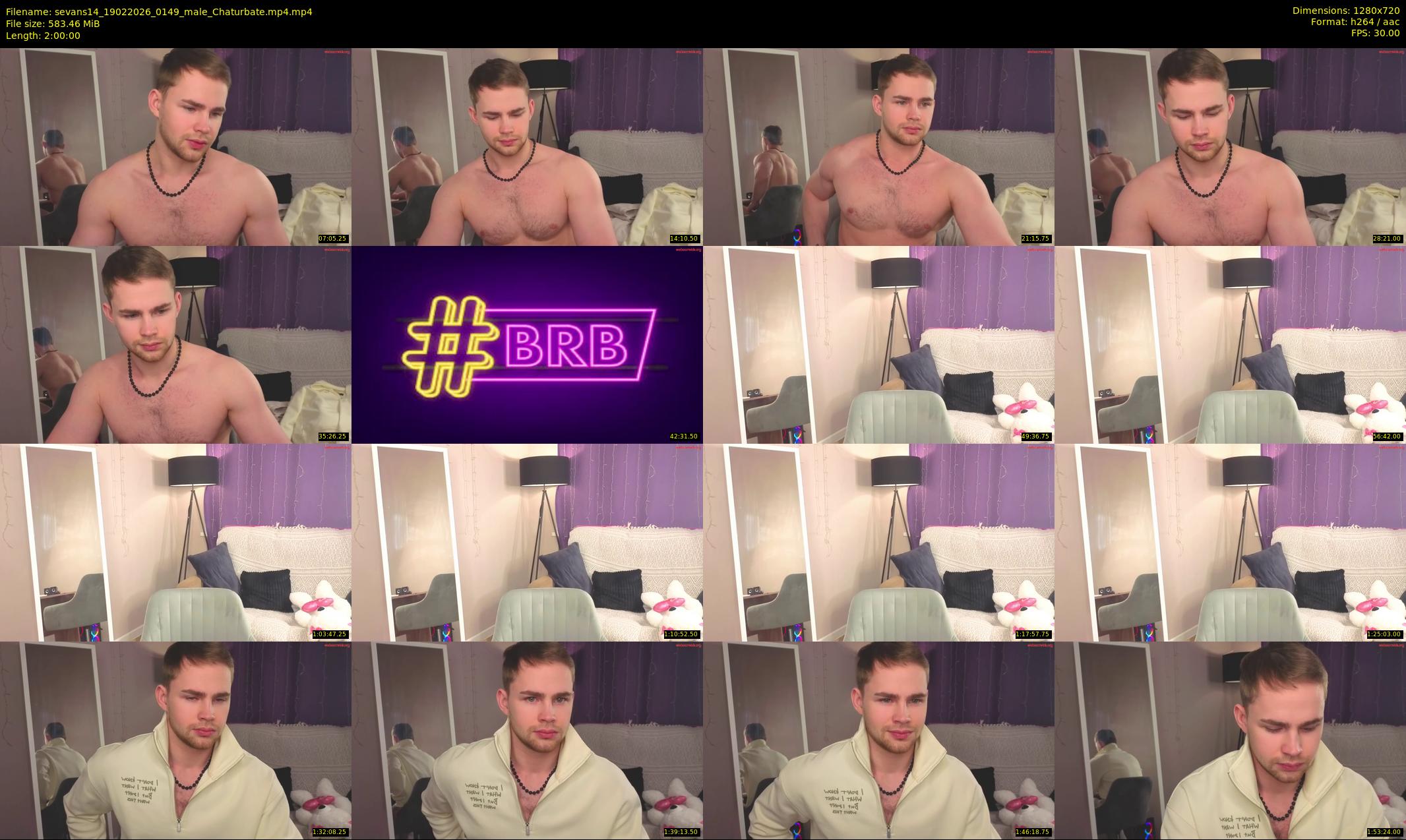 sevans14 — 120 minute Chaturbate male cam show recording, 720p, Feb 19, 2026