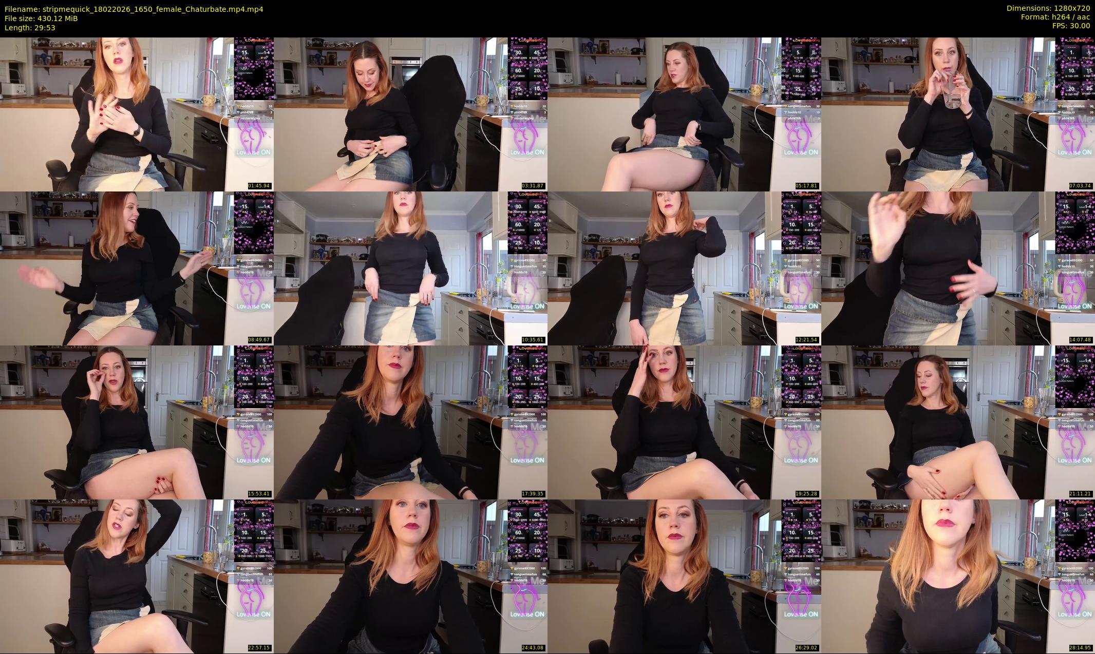 stripmequick — 30 minute Chaturbate female cam show recording, 720p, Feb 18, 2026