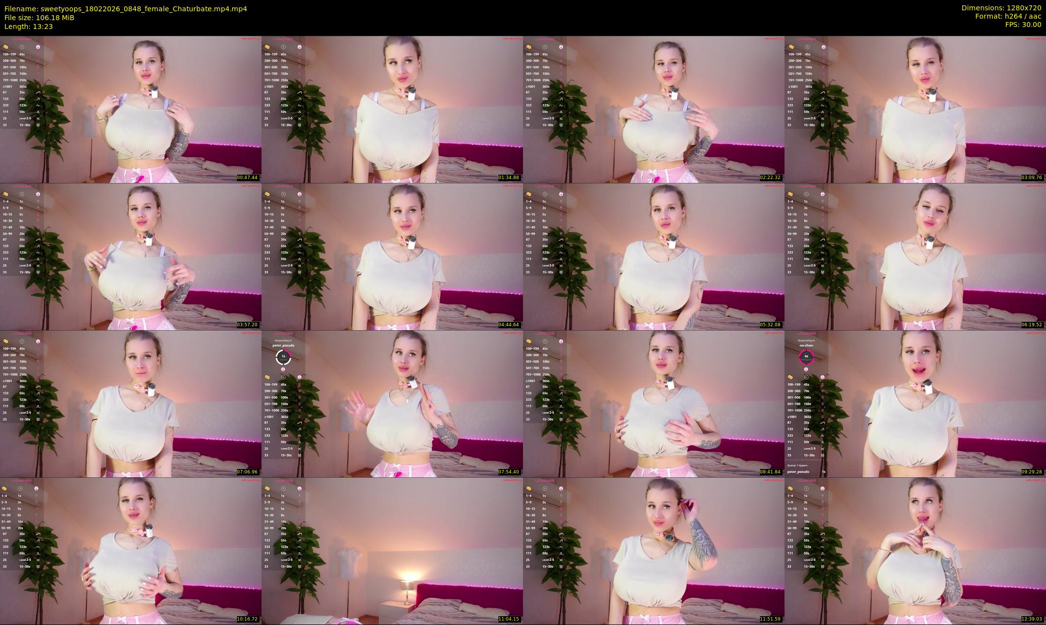 sweetyoops — 14 minute Chaturbate female cam show recording, 720p, Feb 18, 2026