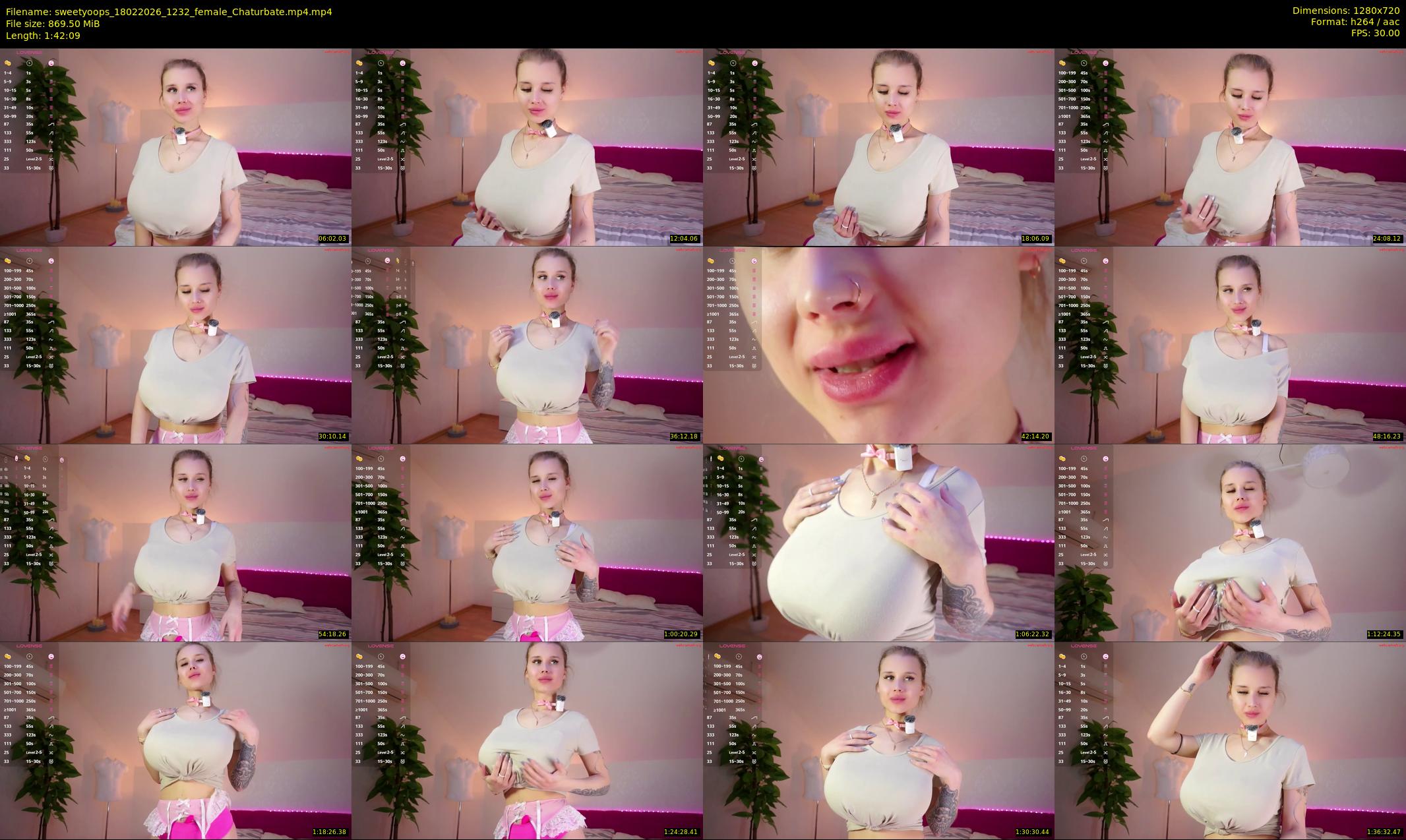 sweetyoops — 103 minute Chaturbate female cam show recording, 720p, Feb 18, 2026