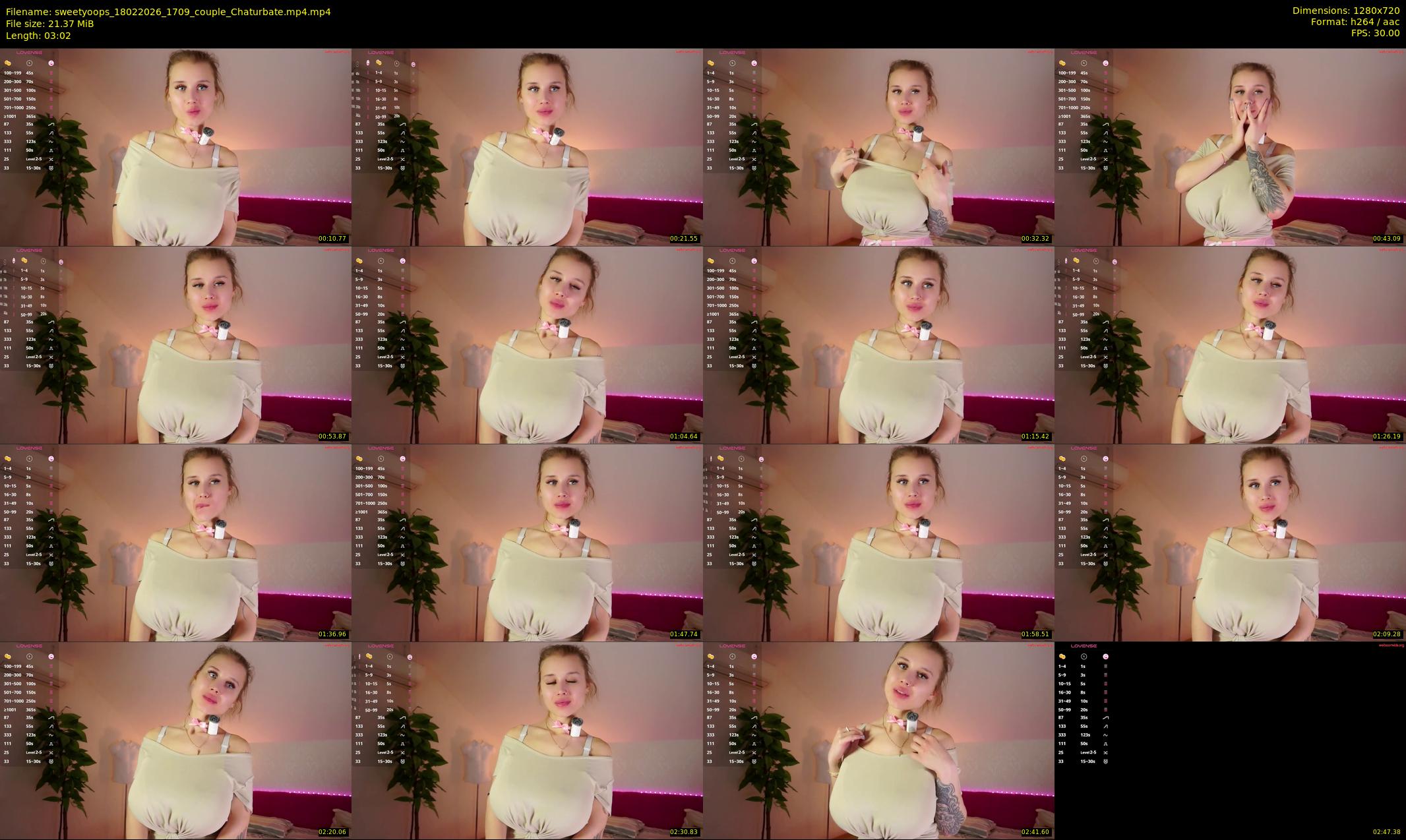 sweetyoops — 4 minute Chaturbate female cam show recording, 720p, Feb 18, 2026