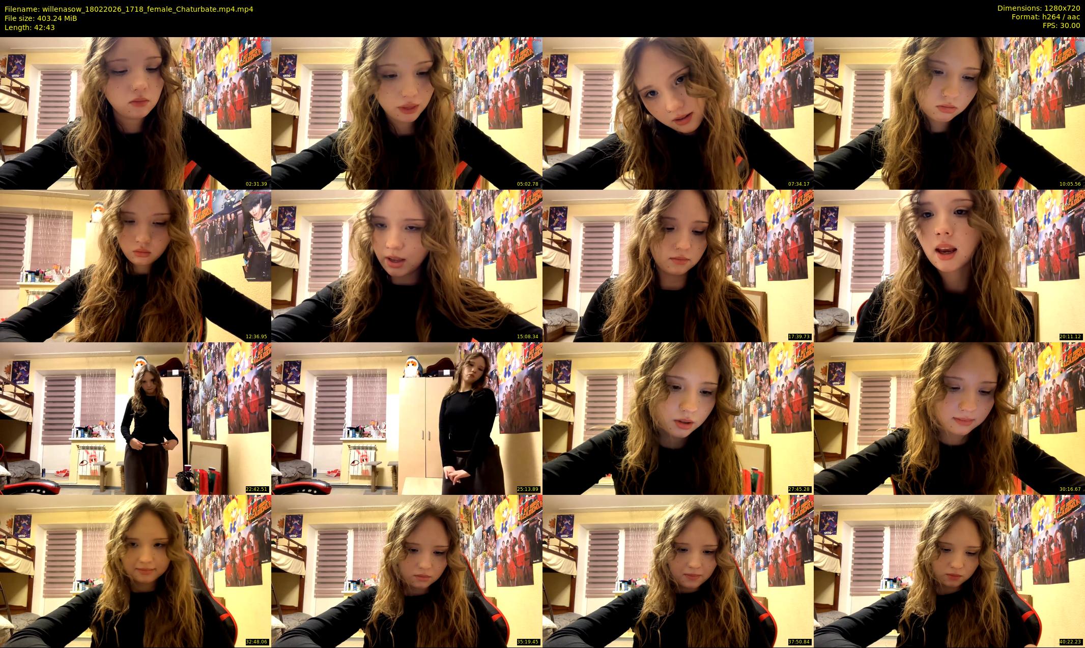 willenasow — 43 minute Chaturbate female cam show recording, 720p, Feb 18, 2026