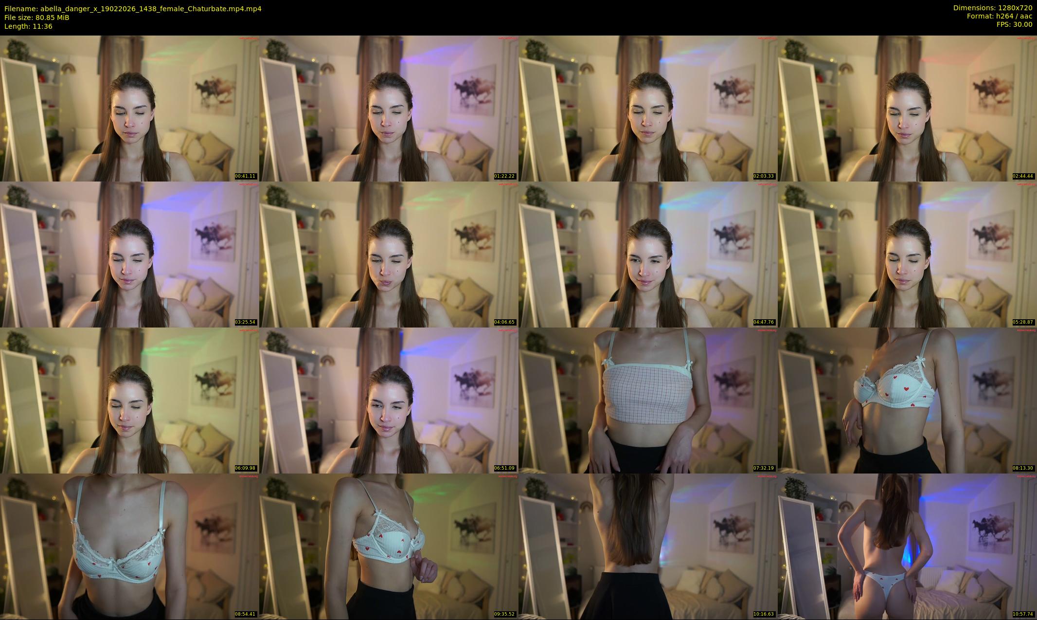 abella_danger_x — 12 minute Chaturbate female cam show recording, 720p, Feb 19, 2026