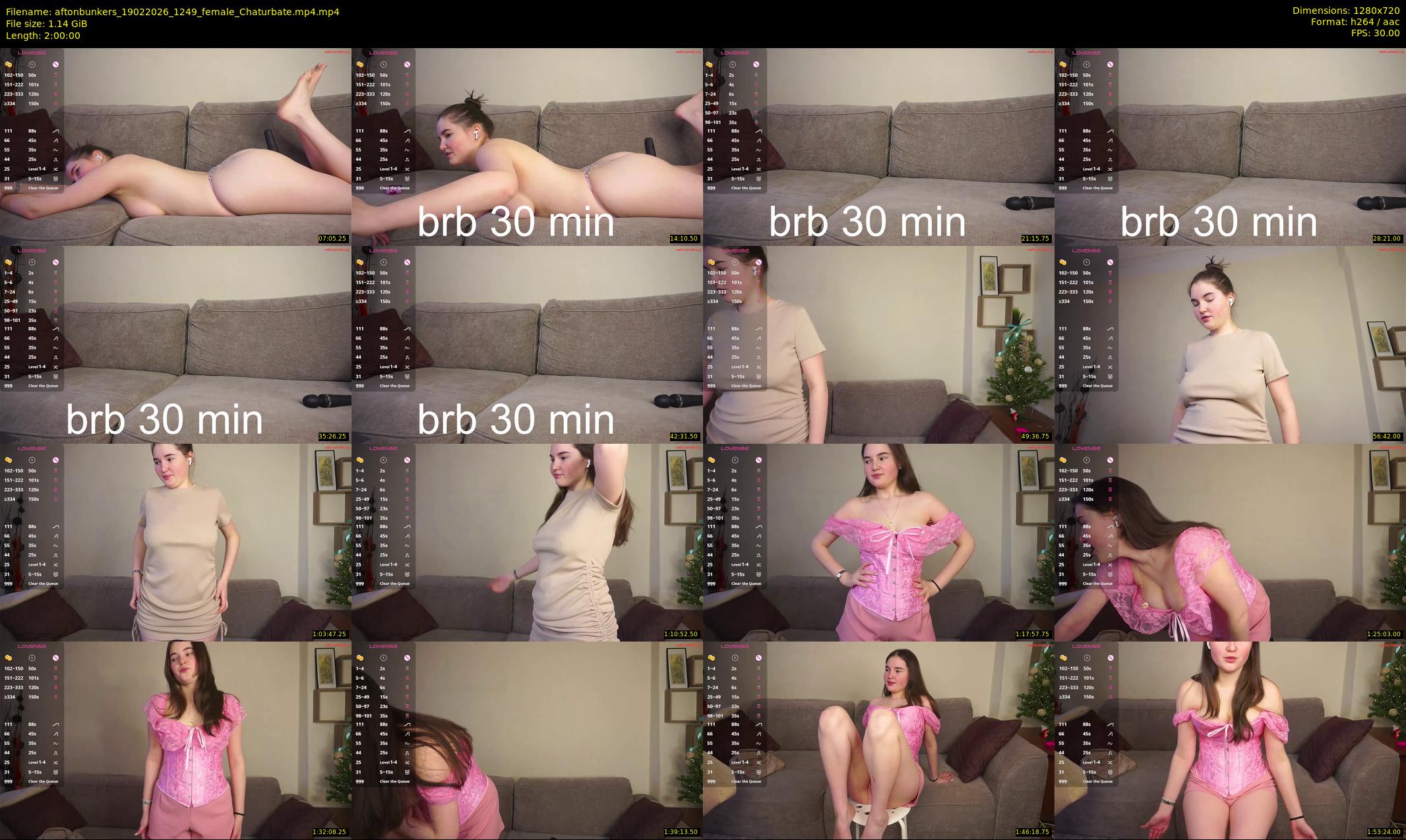 aftonbunkers — 120 minute Chaturbate female cam show recording, 720p, Feb 19, 2026