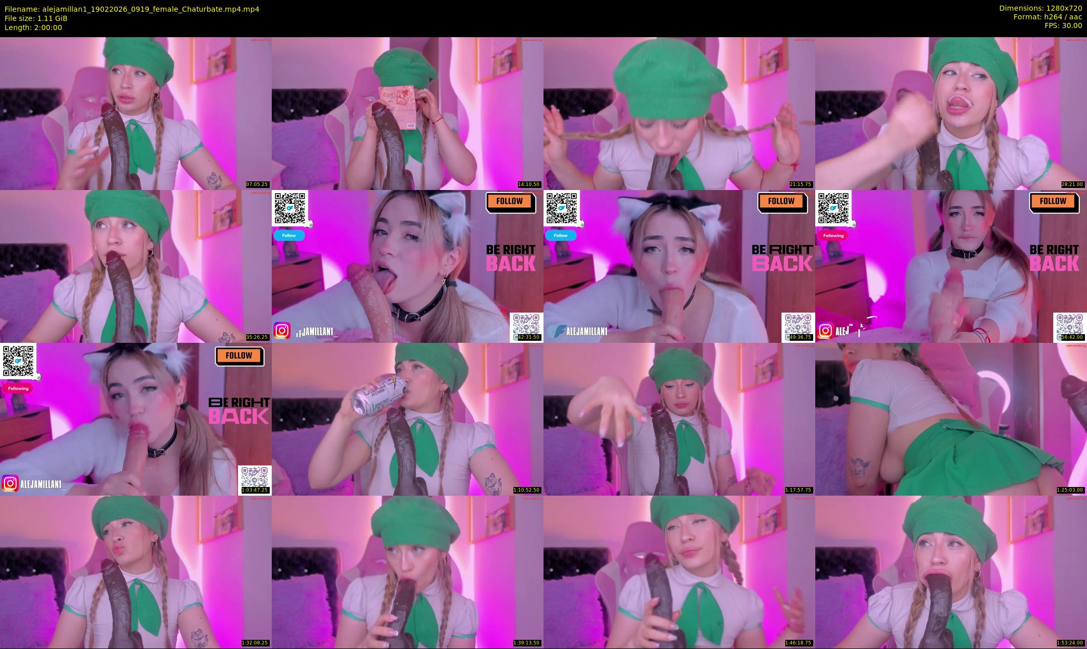 alejamillan1 — 120 minute Chaturbate female cam show recording, 720p, Feb 19, 2026
