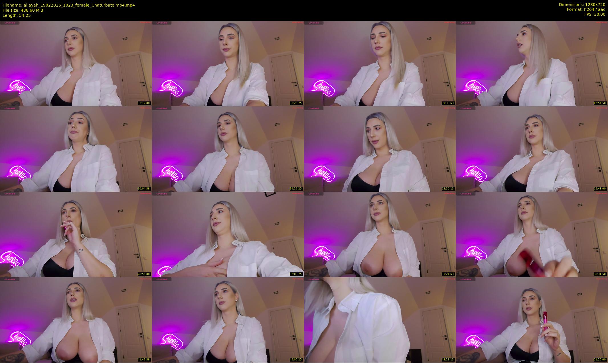allayah — 55 minute Chaturbate female cam show recording, 720p, Feb 19, 2026