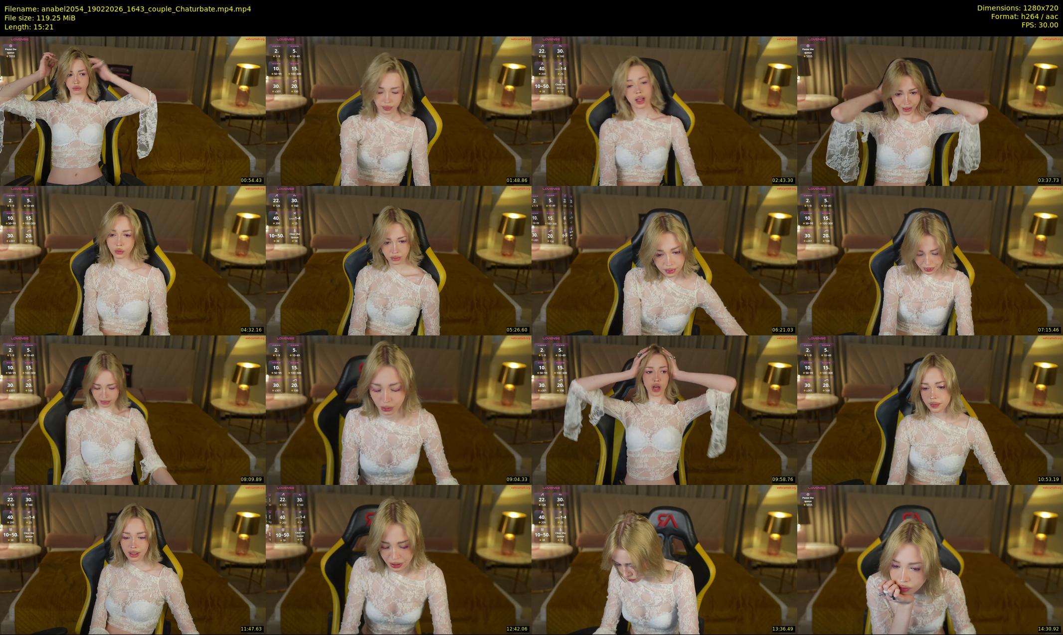 anabel2054 — 16 minute Chaturbate female cam show recording, 720p, Feb 19, 2026