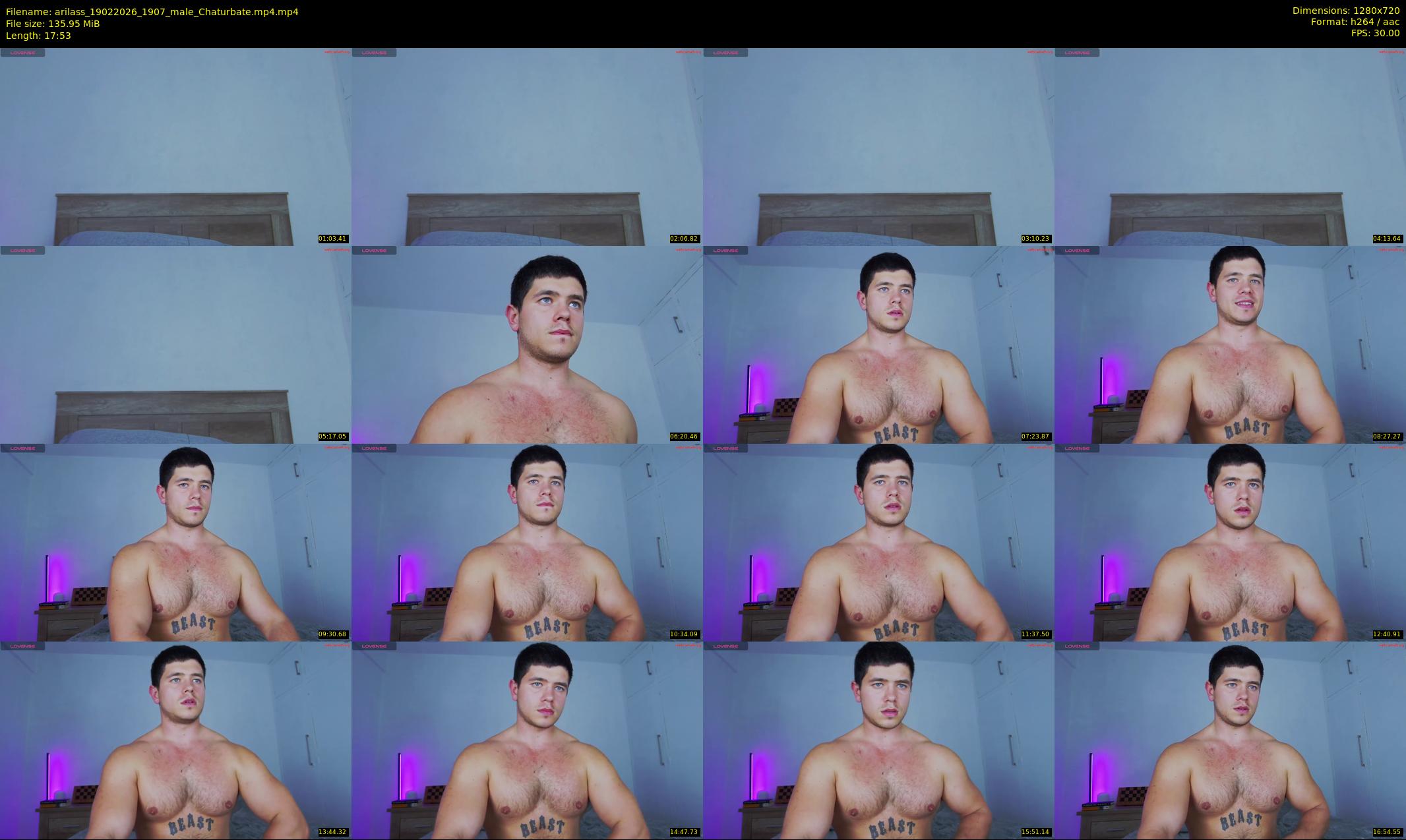 arilass — 18 minute Chaturbate male cam show recording, 720p, Feb 19, 2026