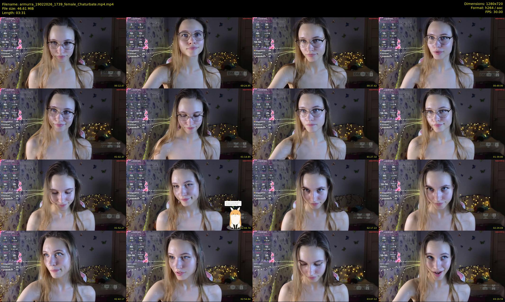 armurra — 4 minute Chaturbate female cam show recording, 720p, Feb 19, 2026