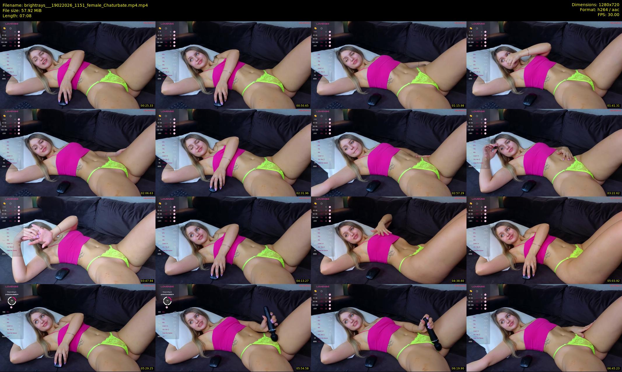 brightrays__ — 8 minute Chaturbate female cam show recording, 720p, Feb 19, 2026