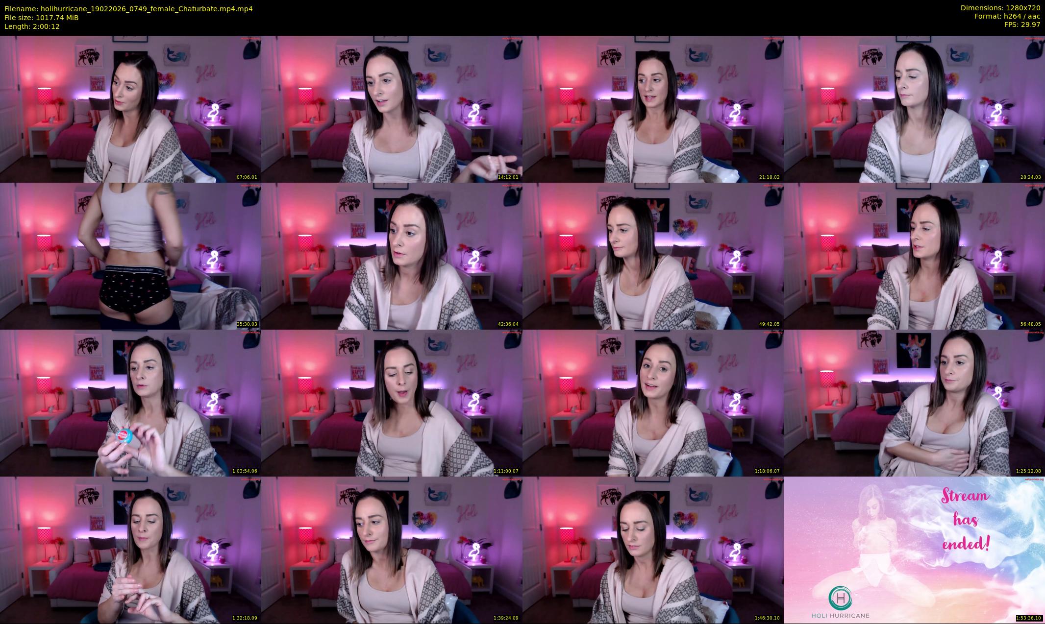 holihurricane — 121 minute Chaturbate female cam show recording, 720p, Feb 19, 2026