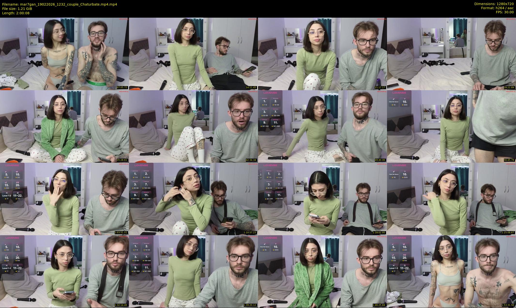 mar7gan — 121 minute Chaturbate couple cam show recording, 720p, Feb 19, 2026