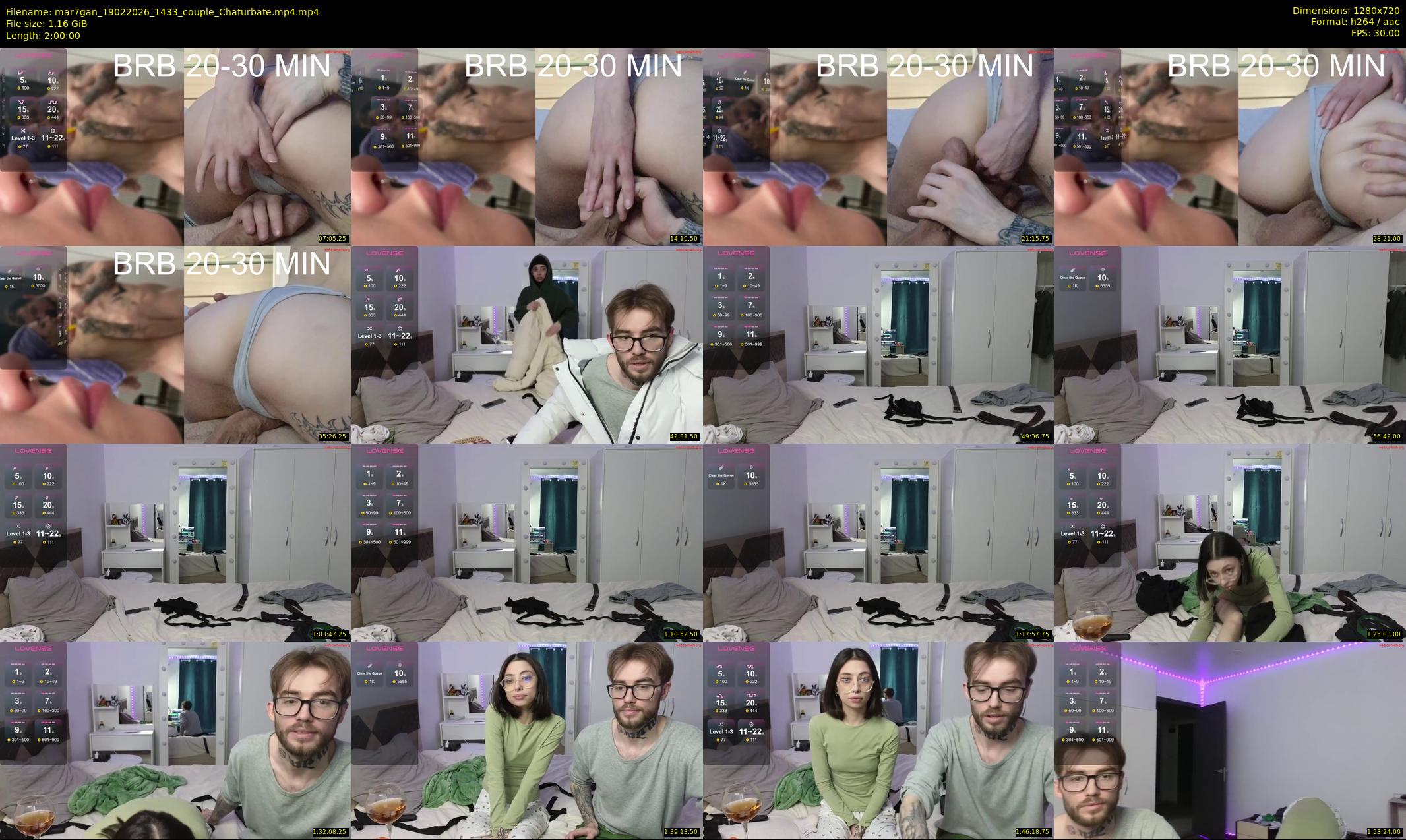 mar7gan — 120 minute Chaturbate couple cam show recording, 720p, Feb 19, 2026