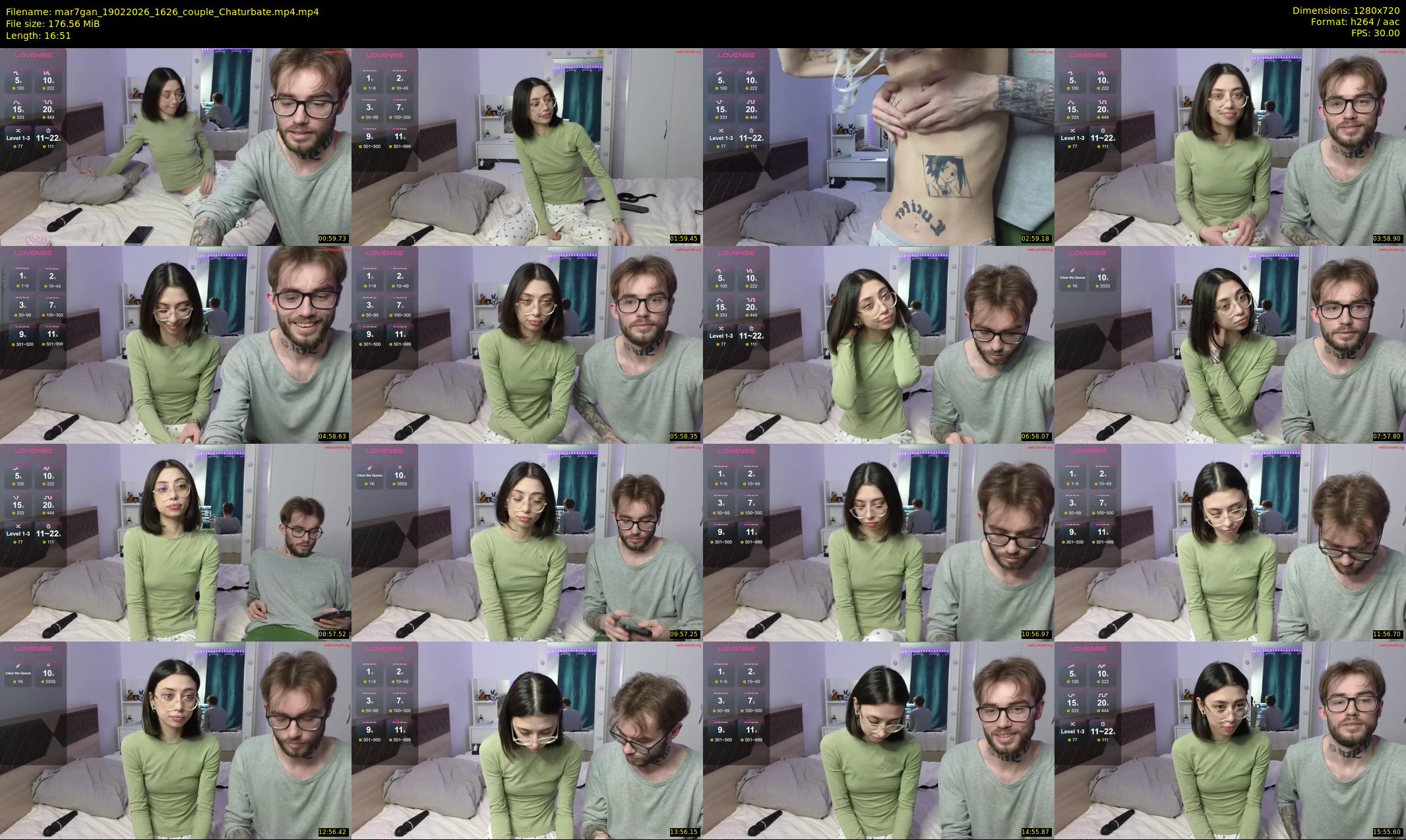 mar7gan — 17 minute Chaturbate couple cam show recording, 720p, Feb 19, 2026