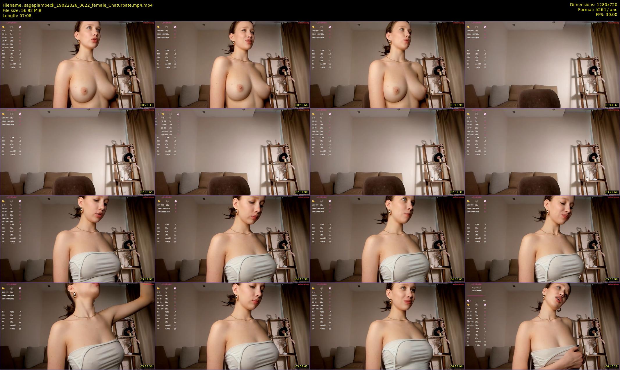 sageplambeck — 8 minute Chaturbate female cam show recording, 720p, Feb 19, 2026