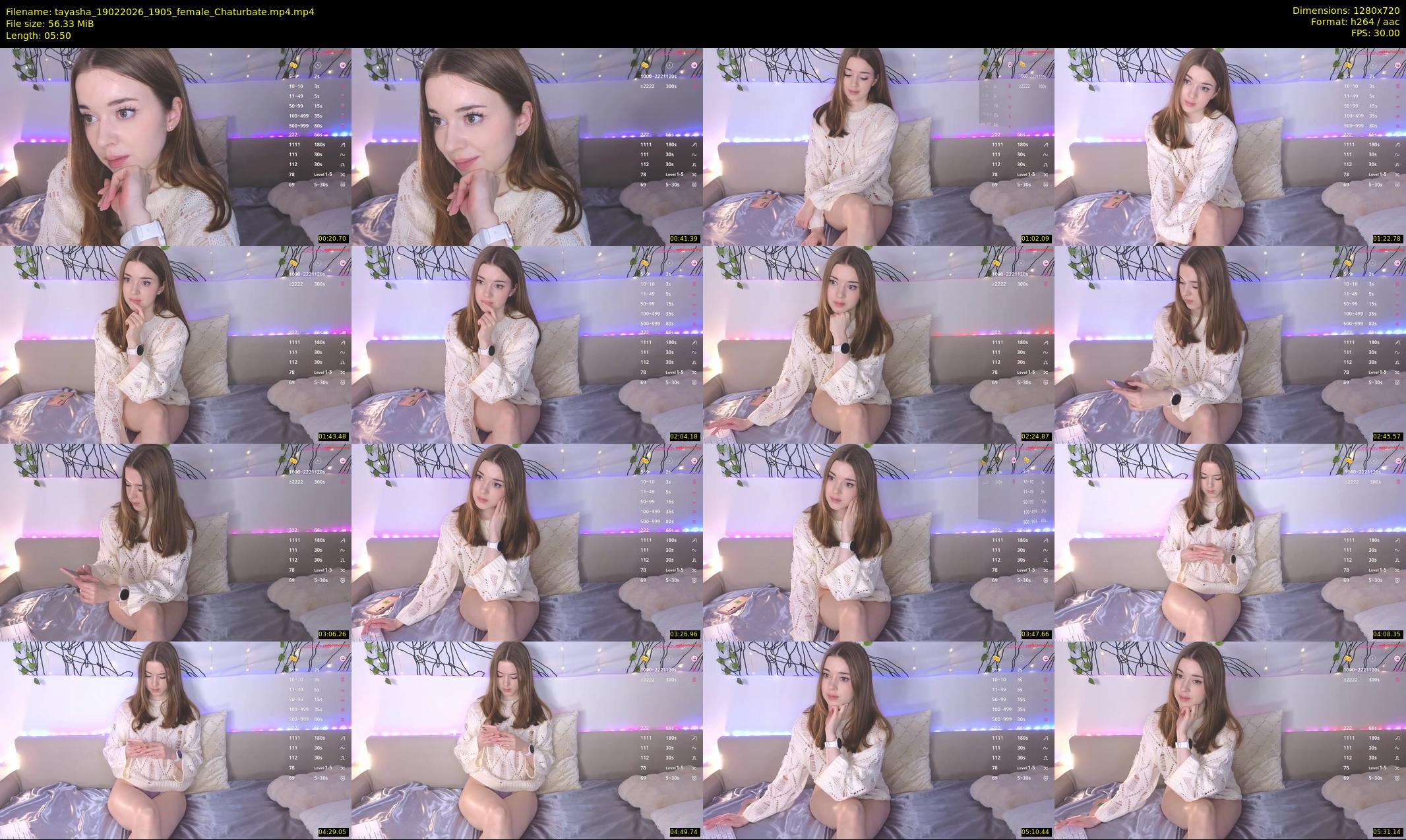 tayasha — 6 minute Chaturbate female cam show recording, 720p, Feb 19, 2026