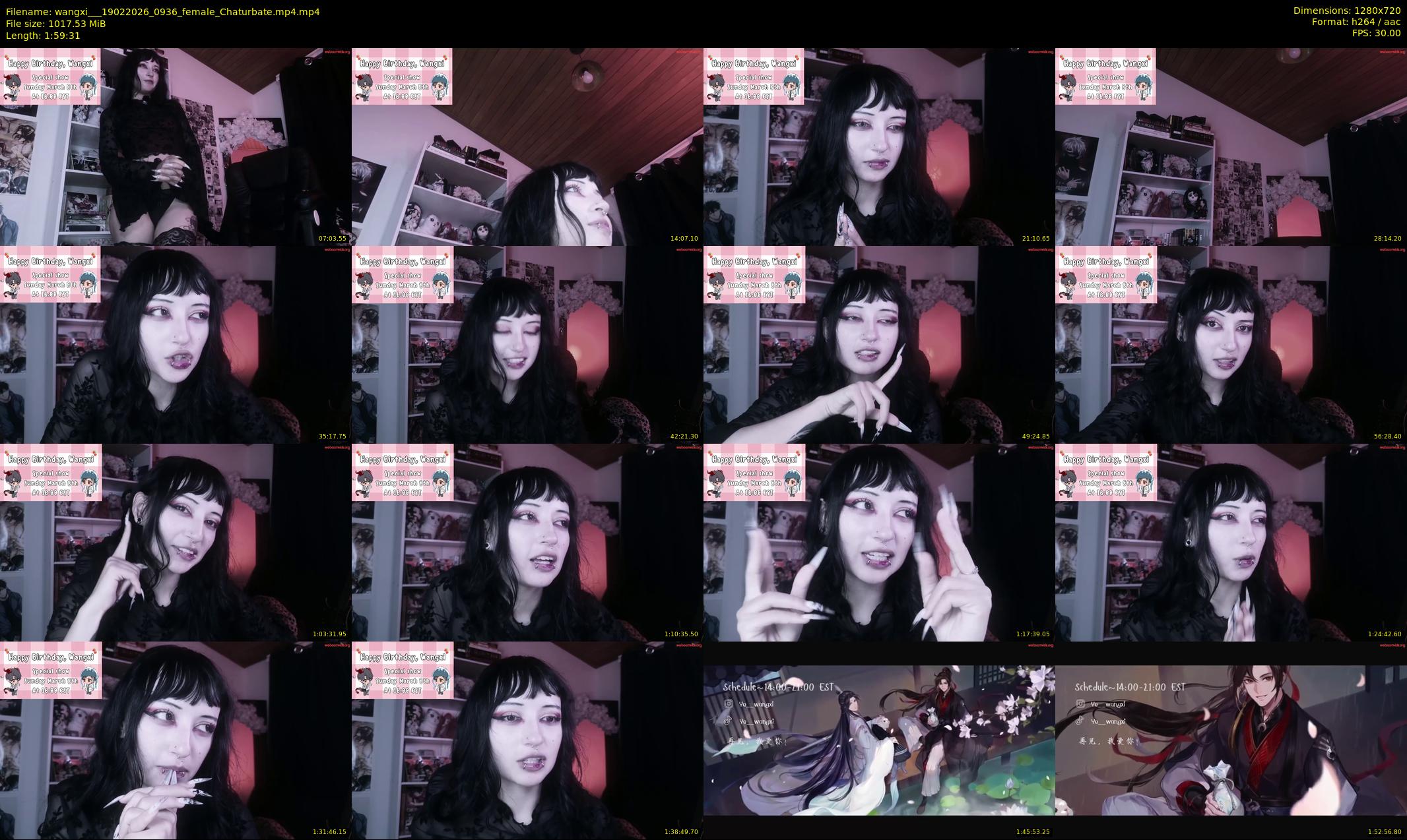 wangxi__ — 120 minute Chaturbate female cam show recording, 720p, Feb 19, 2026