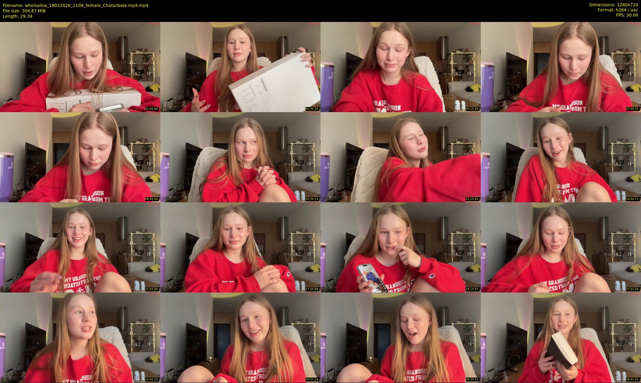 whoisalisa — 30 minute Chaturbate female cam show recording, 720p, Feb 19, 2026