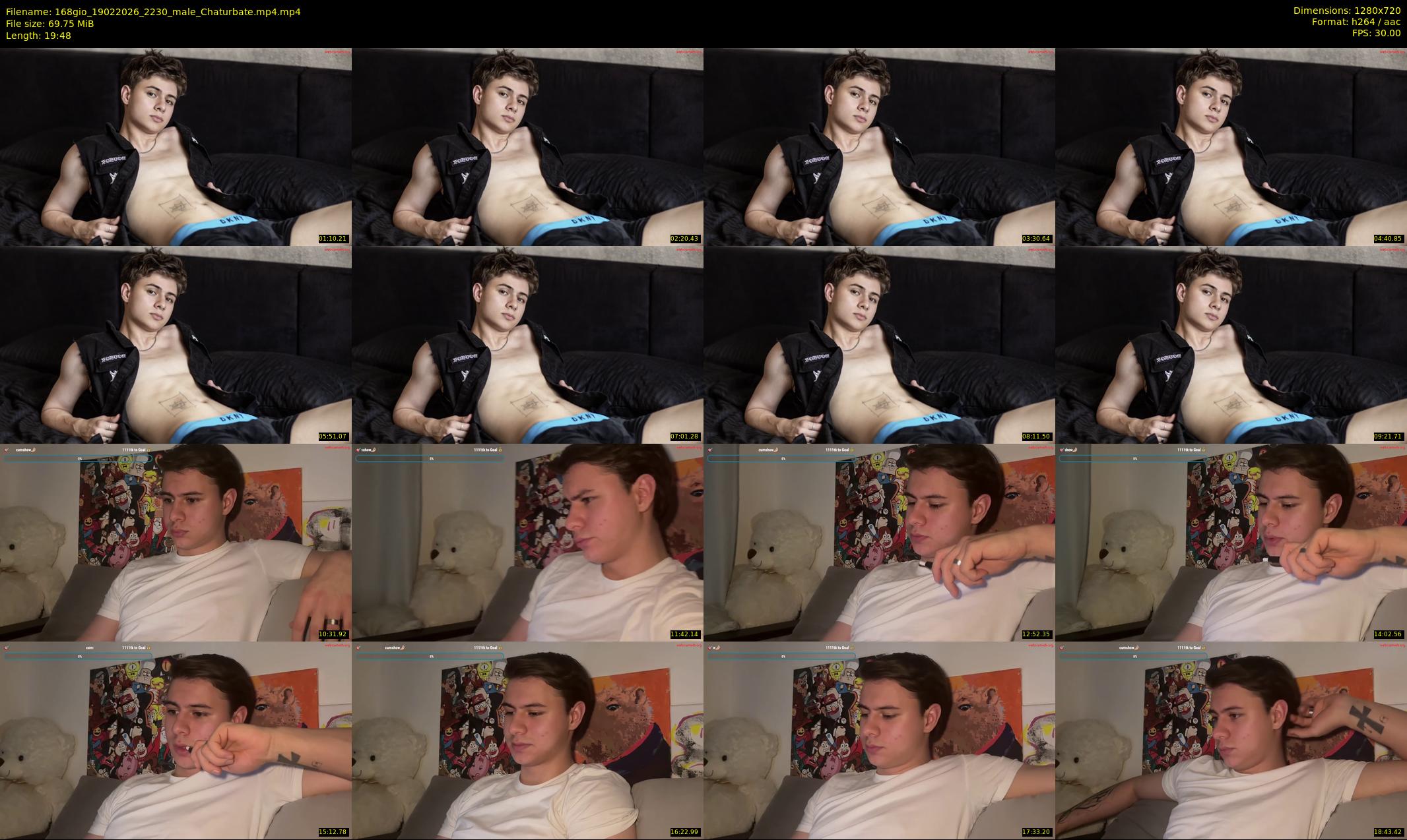 168gio — 20 minute Chaturbate male cam show recording, 720p, Feb 19, 2026