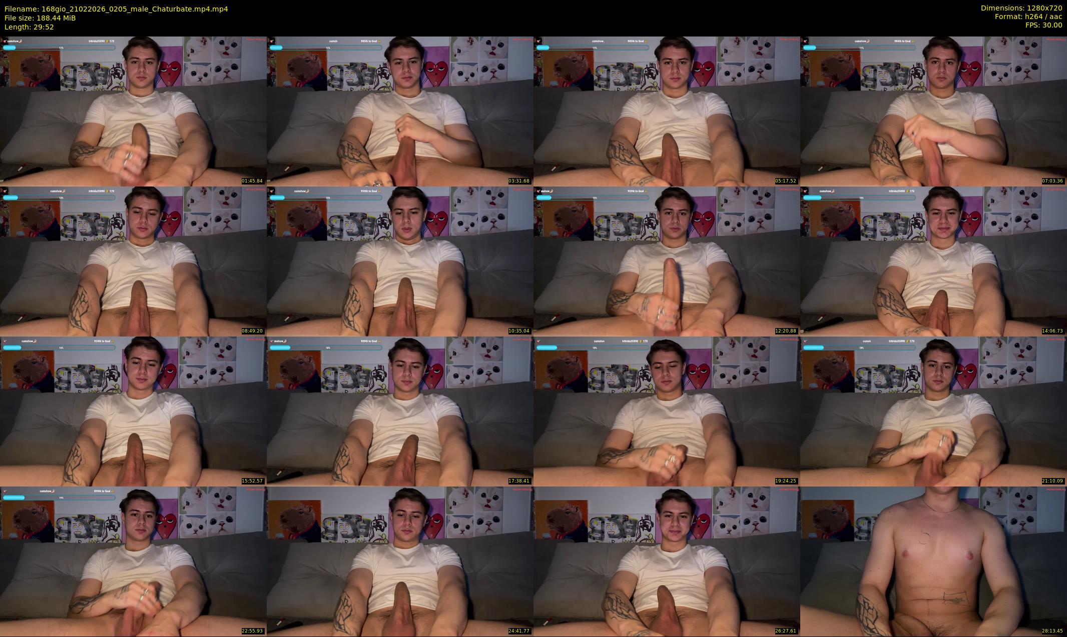 168gio — 30 minute Chaturbate male cam show recording, 720p, Feb 21, 2026