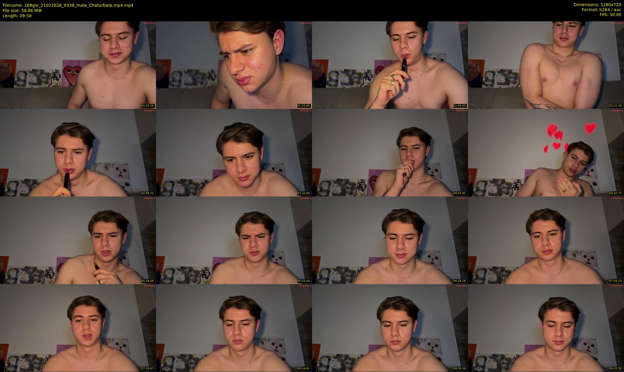 168gio — 10 minute Chaturbate male cam show recording, 720p, Feb 21, 2026