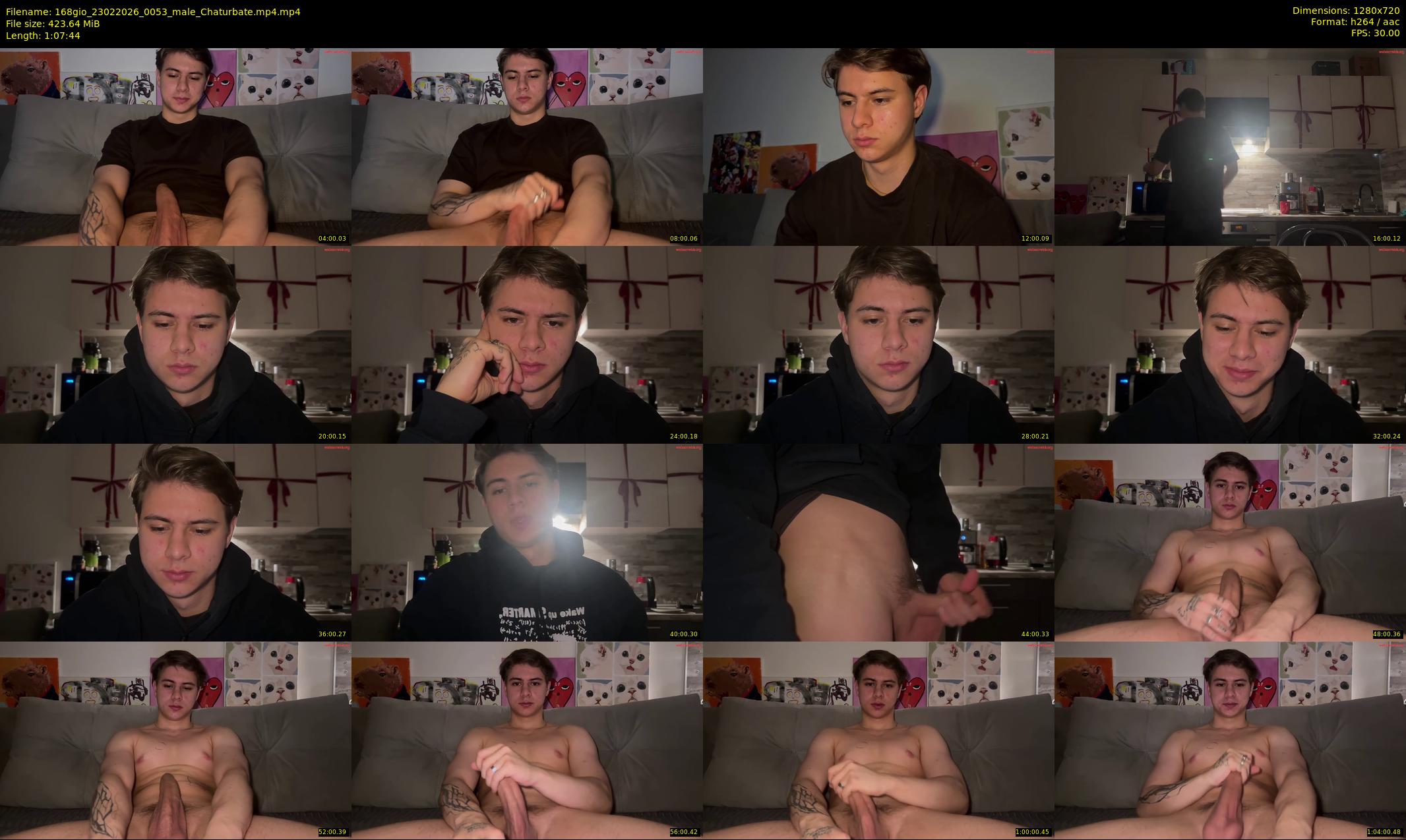 168gio — 68 minute Chaturbate male cam show recording, 720p, Feb 23, 2026
