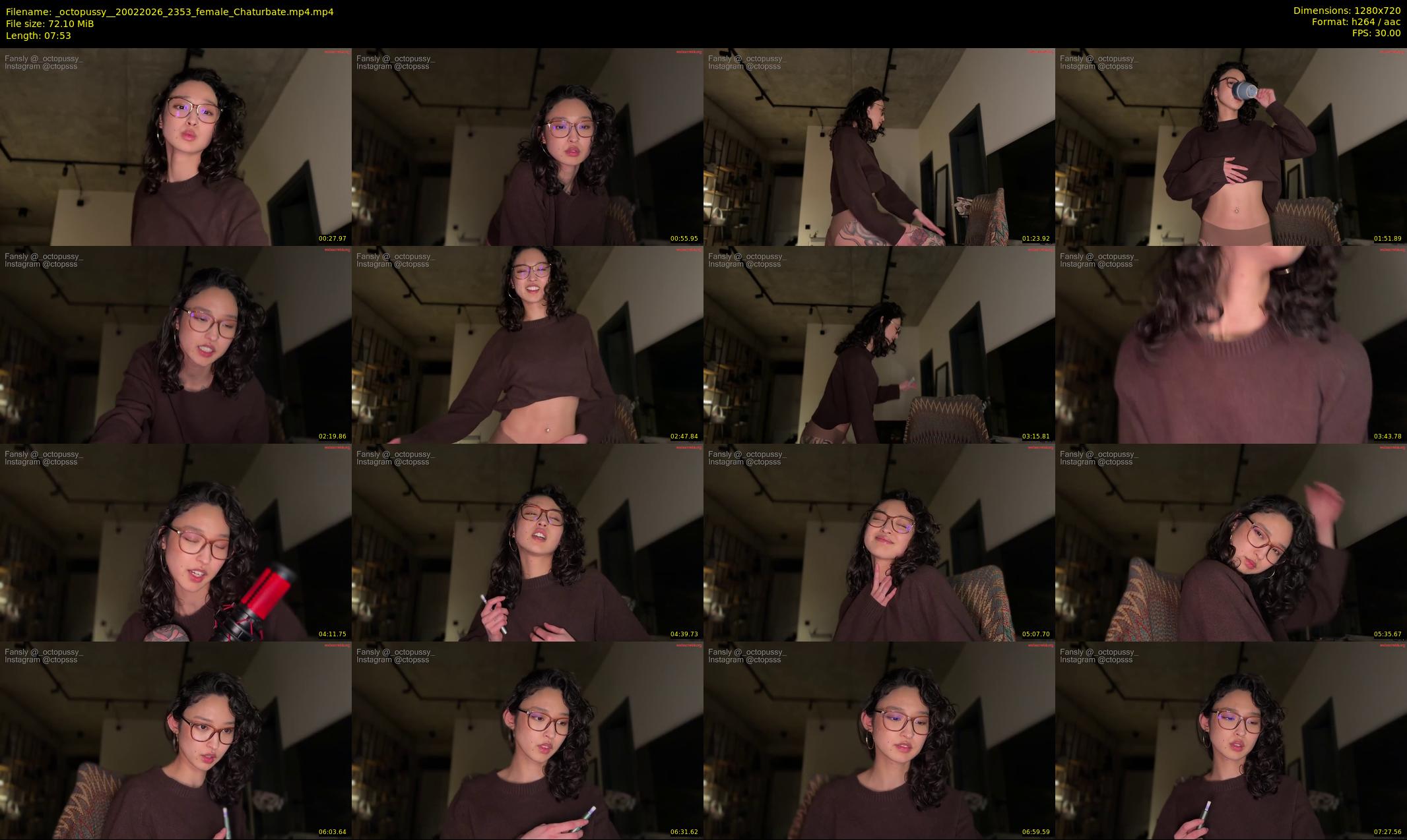 _octopussy_ — 8 minute Chaturbate female cam show recording, 720p, Feb 20, 2026